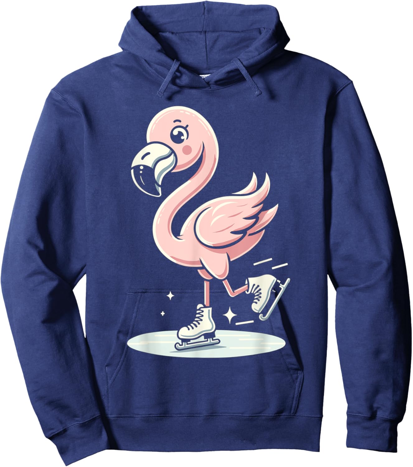 Cute Flamingo Ice Skating Skater Figure Skating For Girls Hoodie - Hoodie | Navy