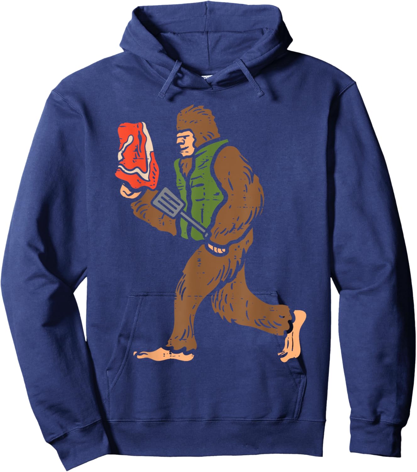 Bigfoot Barbecue Bbq Sasquatch Meat Grilling Women Men Kids Hoodie - Hoodie | Navy