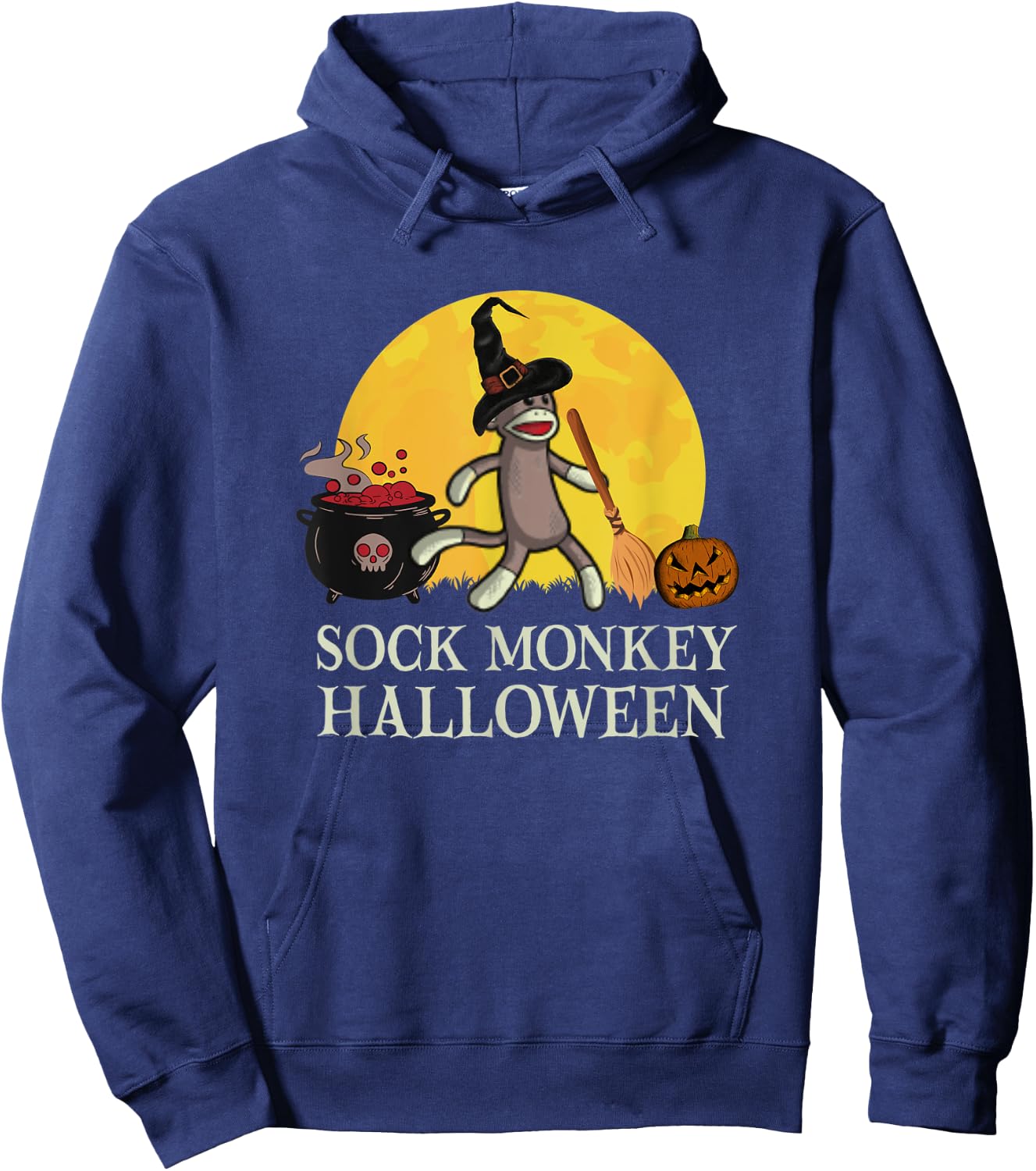 It's a Sock Monkey Halloween Sock Monkey Witch Hoodie - Hoodie | Navy