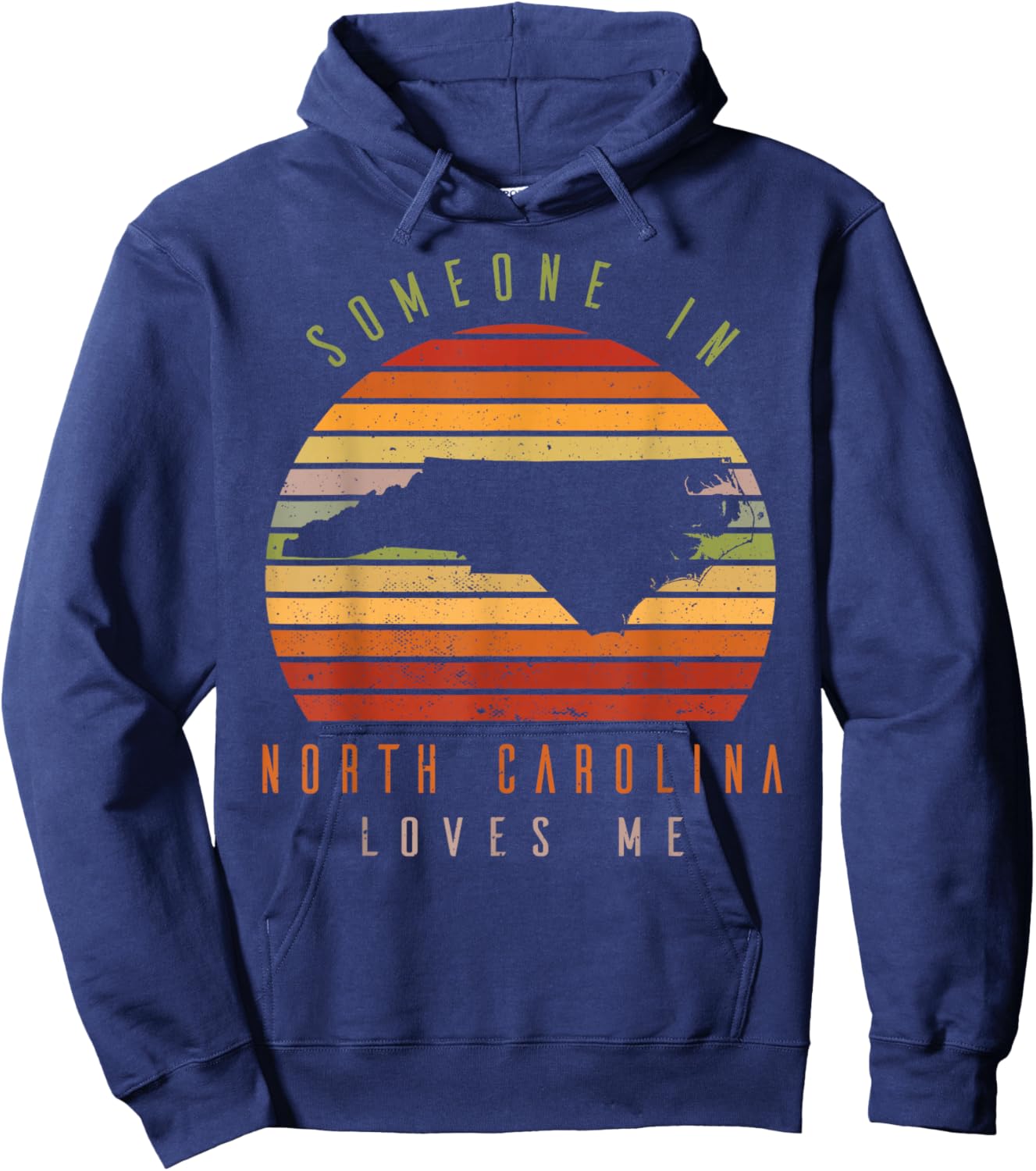 Someone In North Carolina Loves Me Vintage State Retro Hoodie - Hoodie | Navy