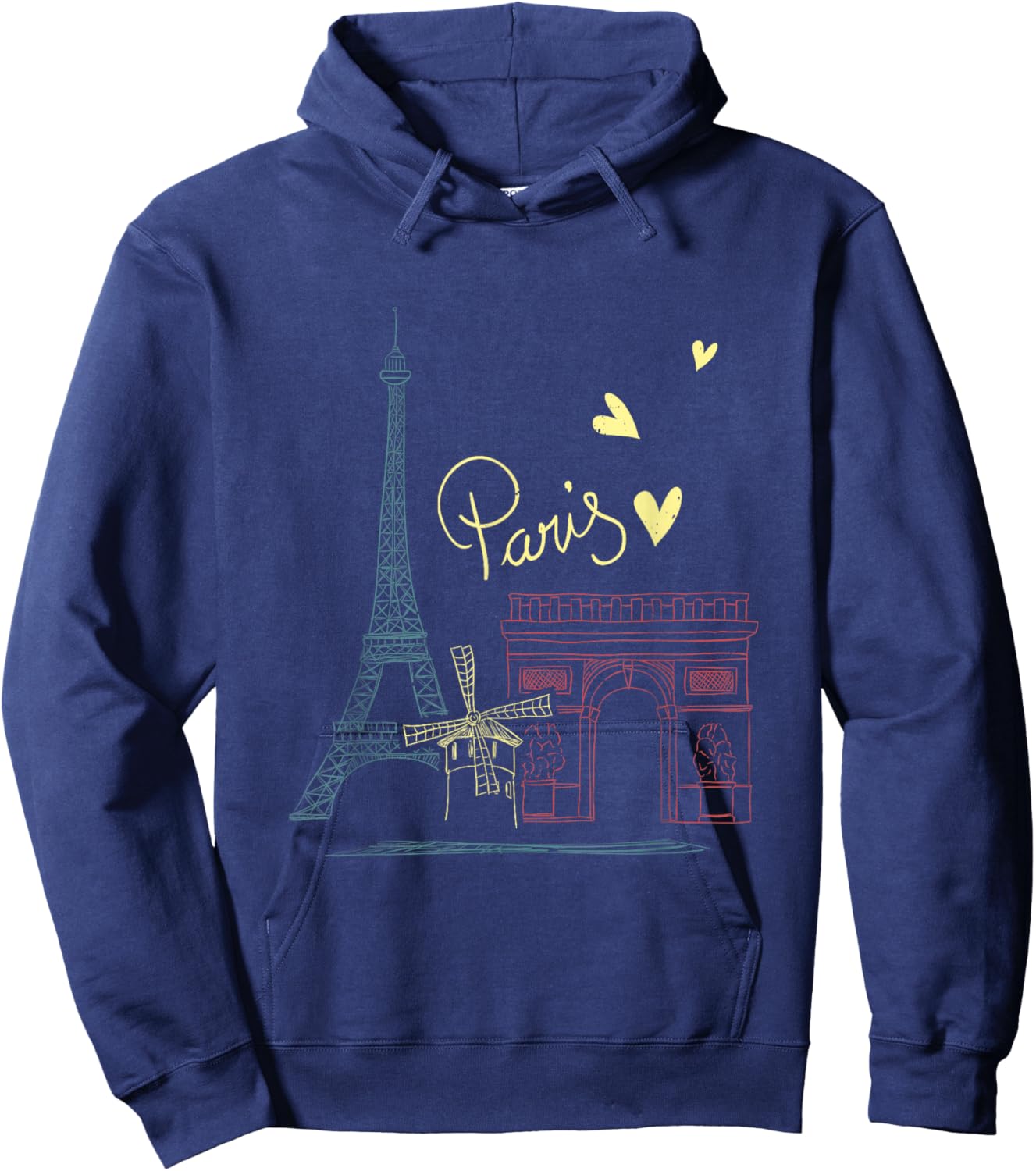 Paris Vacation France Holiday Eiffel Tower Love Paris Hoodie - Hoodie | Navy