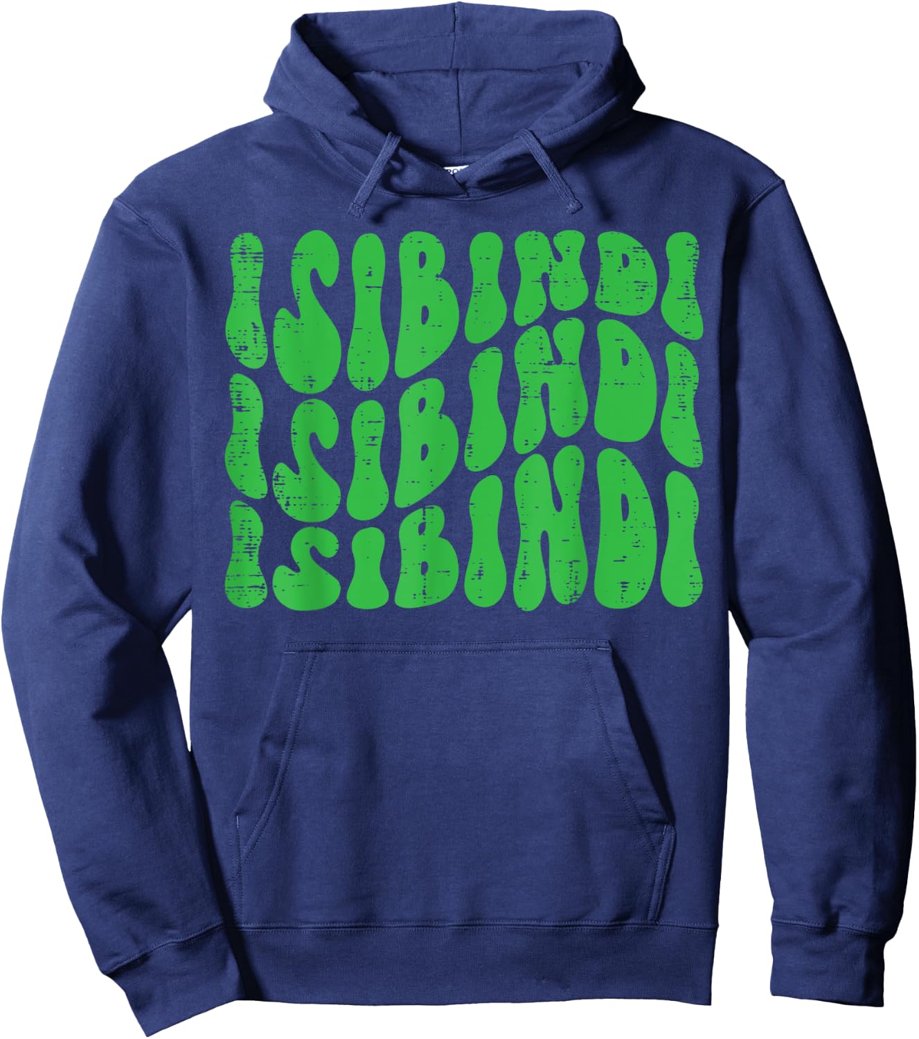 Isibindi Groovy Wavy Style School Spirit Wear Green Isibidi Hoodie - Hoodie | Navy
