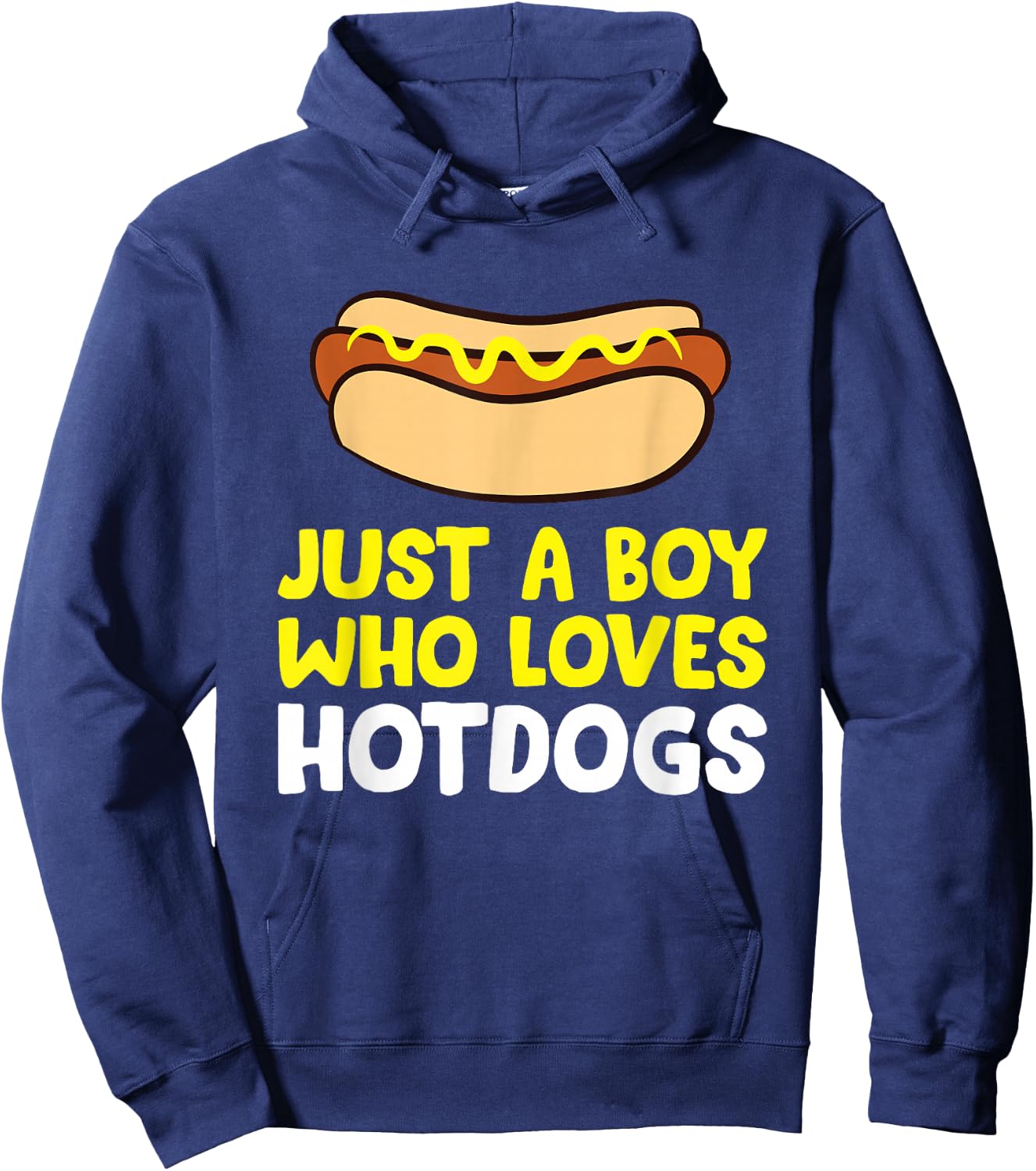 Just a Boy Who Loves Hot Dogs Funny Hot Dog Hoodie - Hoodie | Navy
