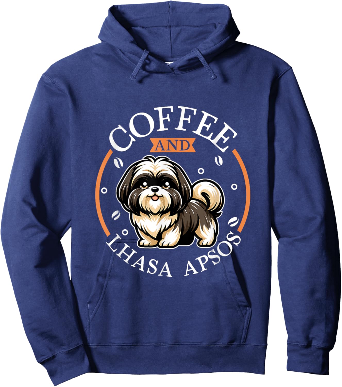 Coffee and Lhasa Apso Hoodie - Hoodie | Navy