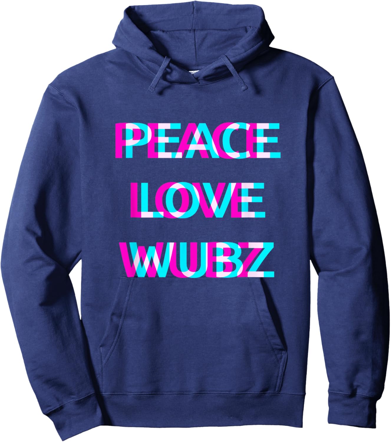 Peace Love And Wubz EDM Rave Wear Techno Festival Raver Hoodie - Hoodie | Navy