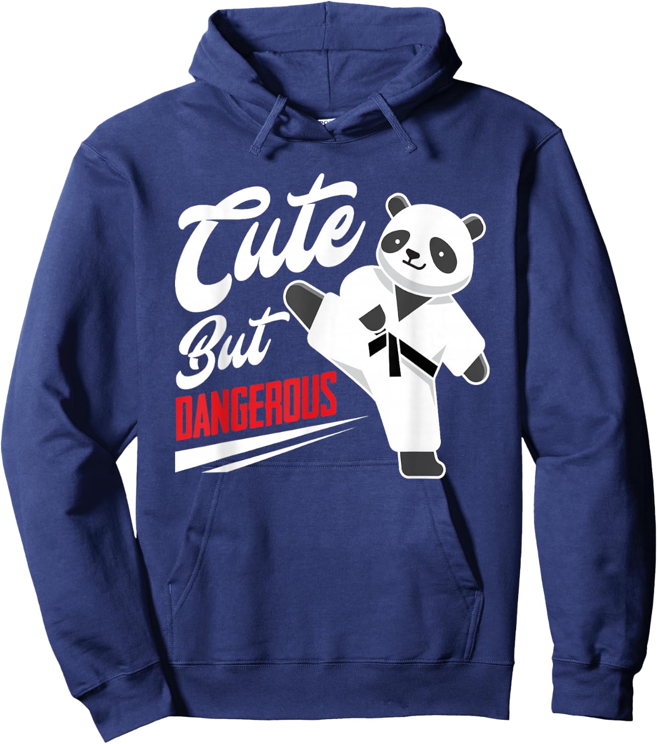 Cute But Dangerous Panda Taekwondo Fighter Funny Taekwondo Hoodie - Hoodie | Navy