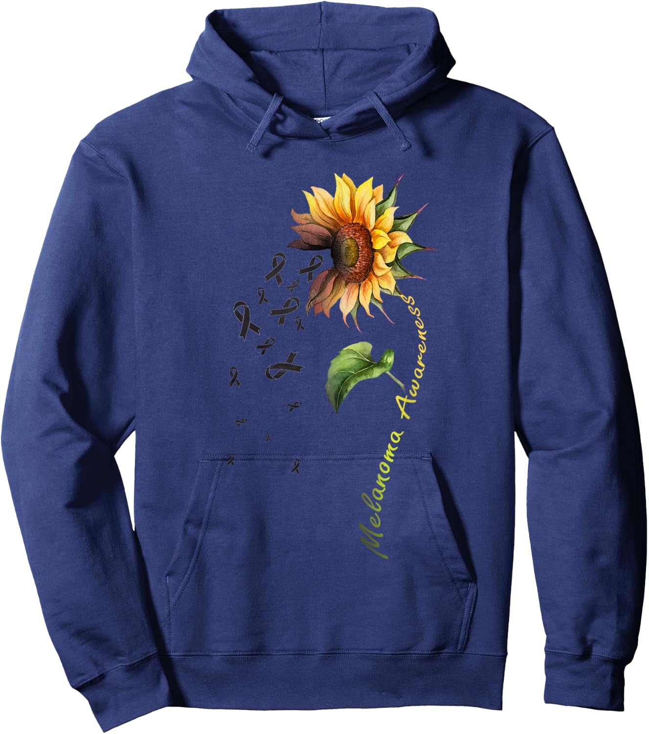 Melanoma Awareness Sunflower Shirt Hoodie - Hoodie | Navy