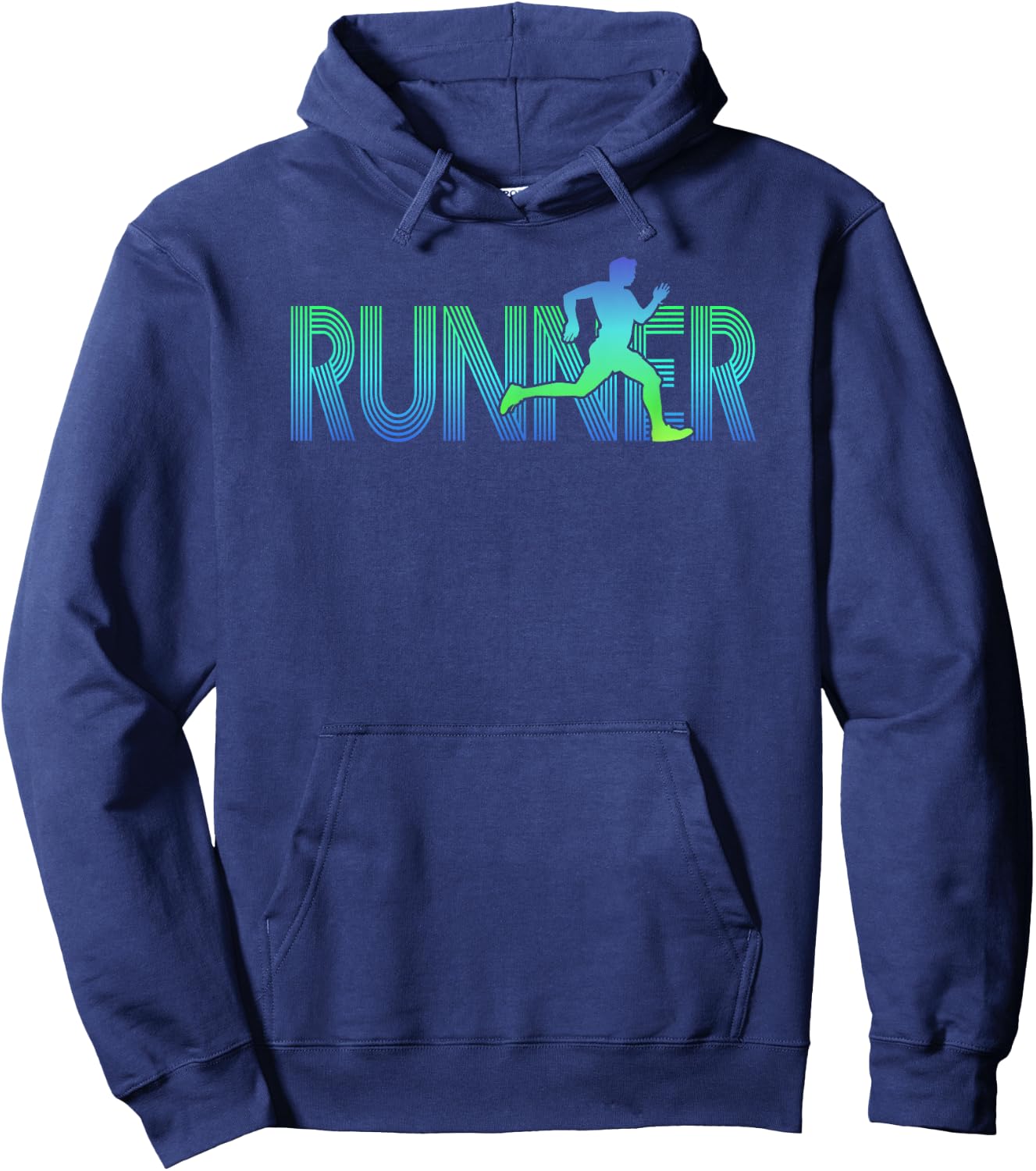 Runner Track & Field Cross Country Marathon Running Graphic Hoodie - Hoodie | Navy