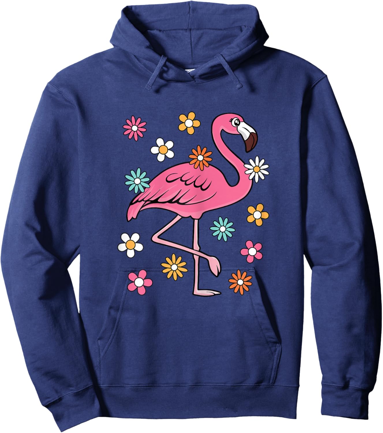 Cute Flamingo Lover Beach Groovy Party Women Girls Kids Hoodie - Hoodie | Navy