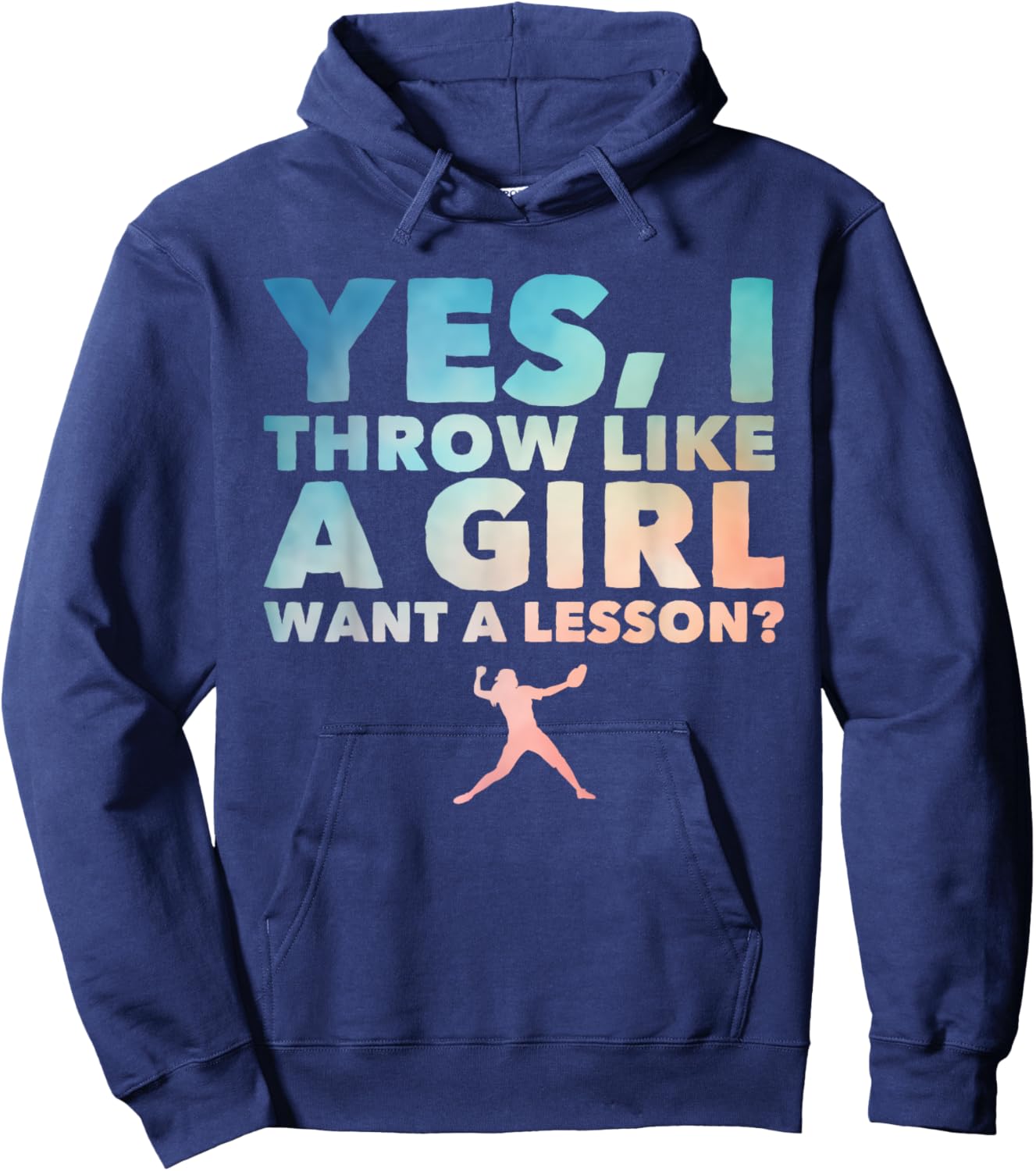 Cool Softball Design Girls Pitcher Softball Player Hoodie - Hoodie | Navy