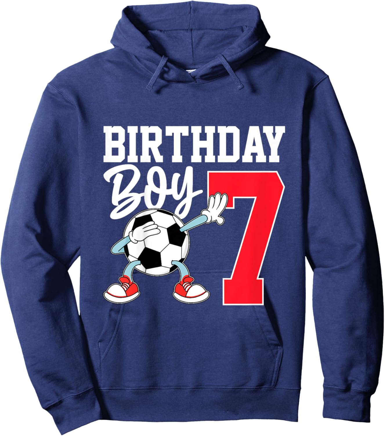 Kids 7th Birthday Shirt Boy Soccer Kids Football Seven 7 Year Old Hoodie - Hoodie | Navy