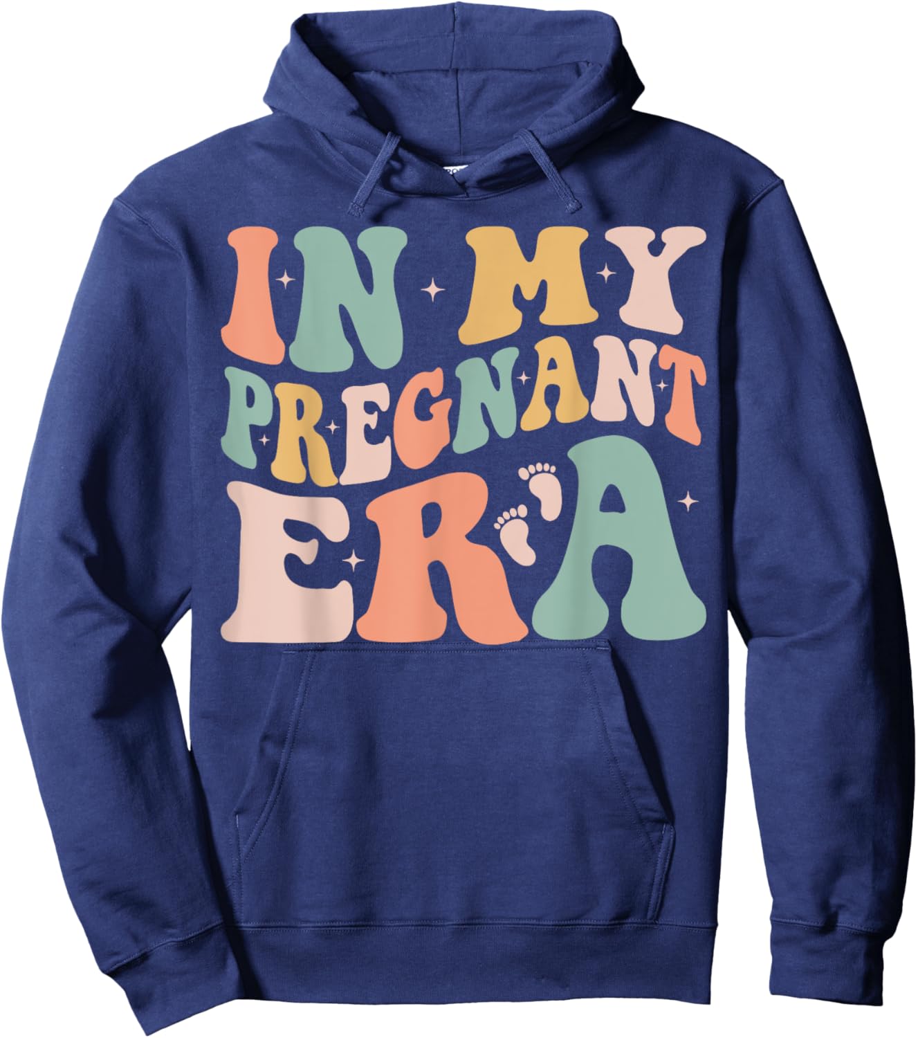 In My Pregnant Era Funny Pregnancy Announcement Pregnant Hoodie - Hoodie | Navy