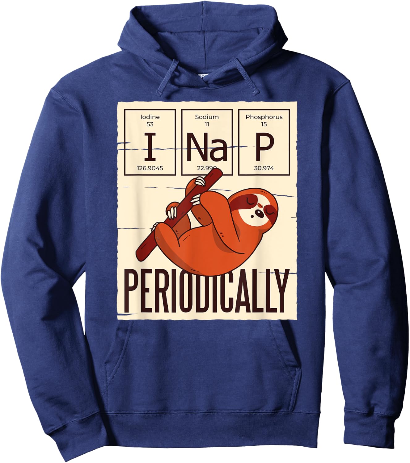 Funny Science Sloth Pajama for Sloth Lovers and Nerds Hoodie - Hoodie | Navy