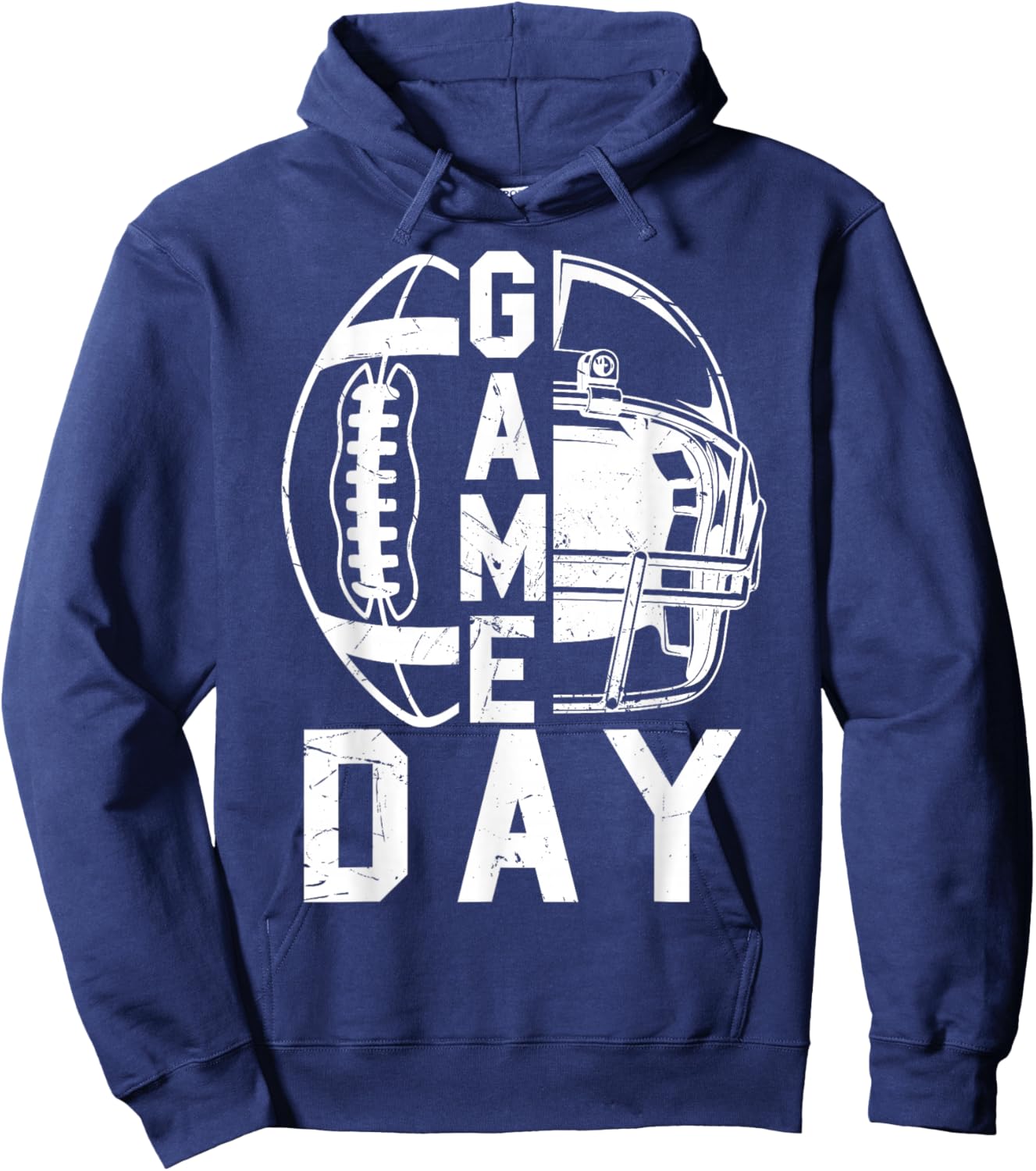 Game Day Football Season Funny Team Sports Vintage Hoodie - Hoodie | Navy