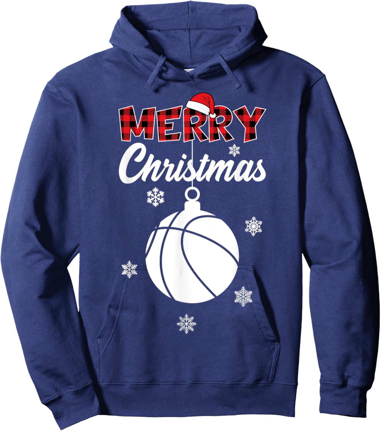 Xmas Basketball Merry Christmas Hoodie - Hoodie | Navy