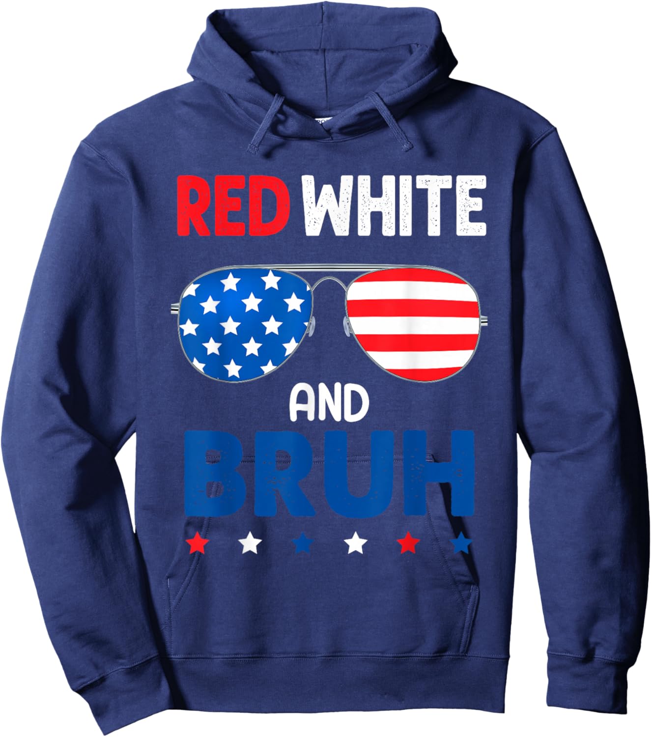 Red And White Bruh Patriotic 4th Of July Boys Girls Kids Hoodie - Hoodie | Navy