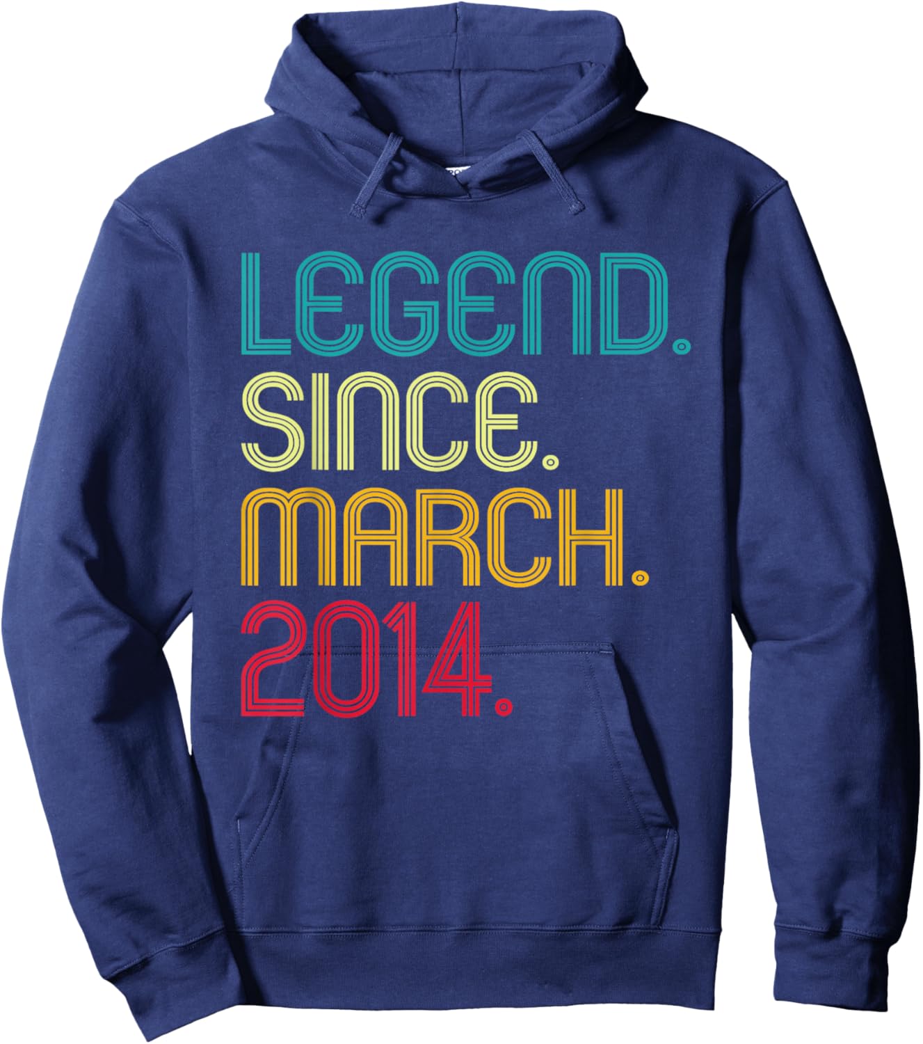 Legend Since March 2014 Vintage March 2014 Retro Men Women Hoodie - Hoodie | Navy