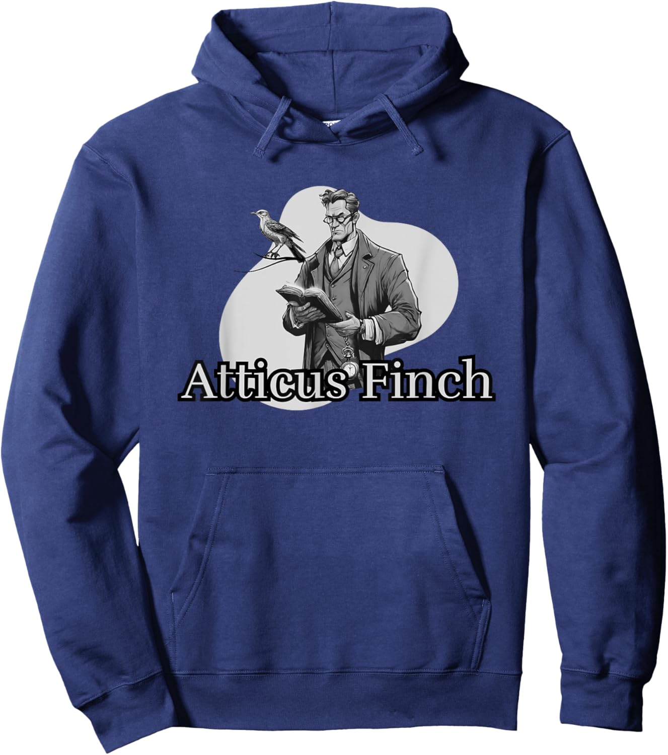 ELDA DESIGN Atticus Finch Retro Classic Book Illustration Hoodie - Hoodie | Navy