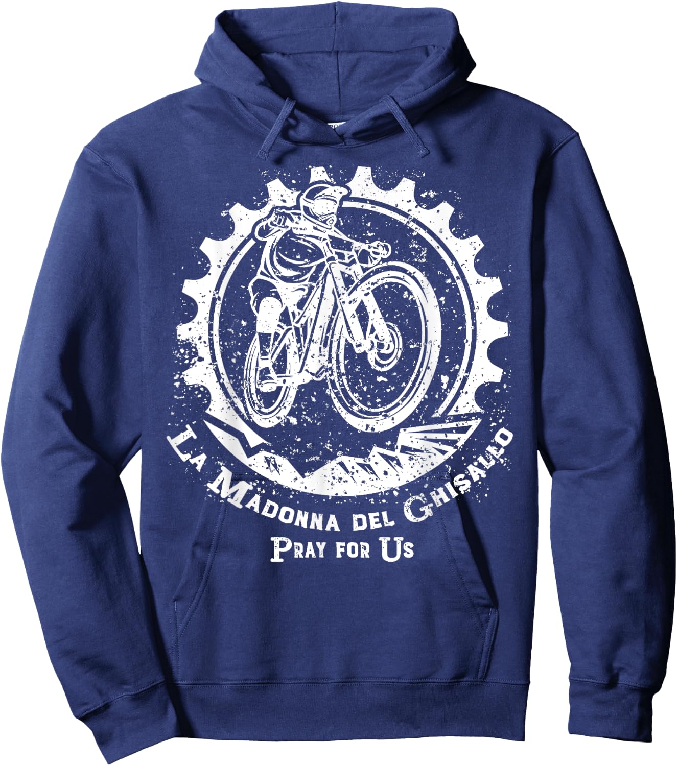 La Madonna del Ghisallo Mountain Biking Patron Saint Cycling Hoodie - Hoodie | Navy