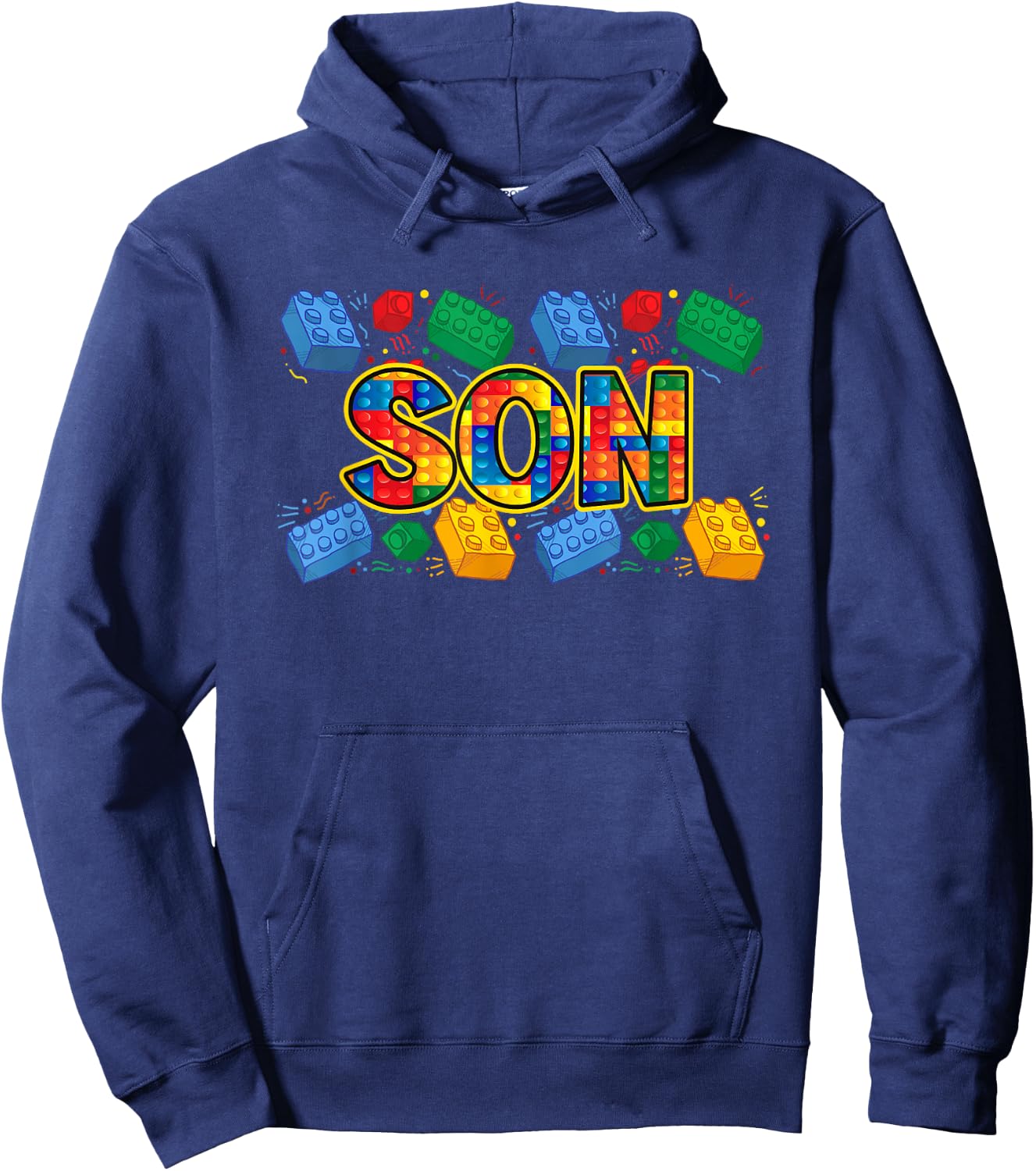 Son Brick Builder Boy Master Builder Blocks Building Funny Hoodie - Hoodie | Navy