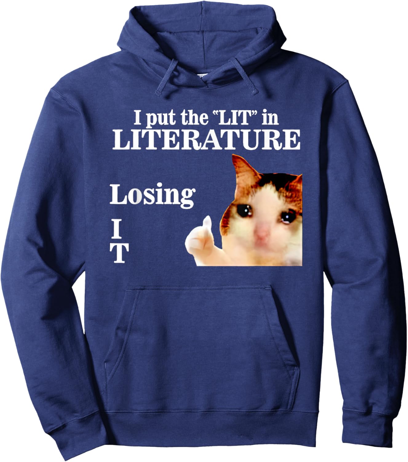 Katze, die ich in die Literatur stecke, verliert es Hoodie - Hoodie | Navy