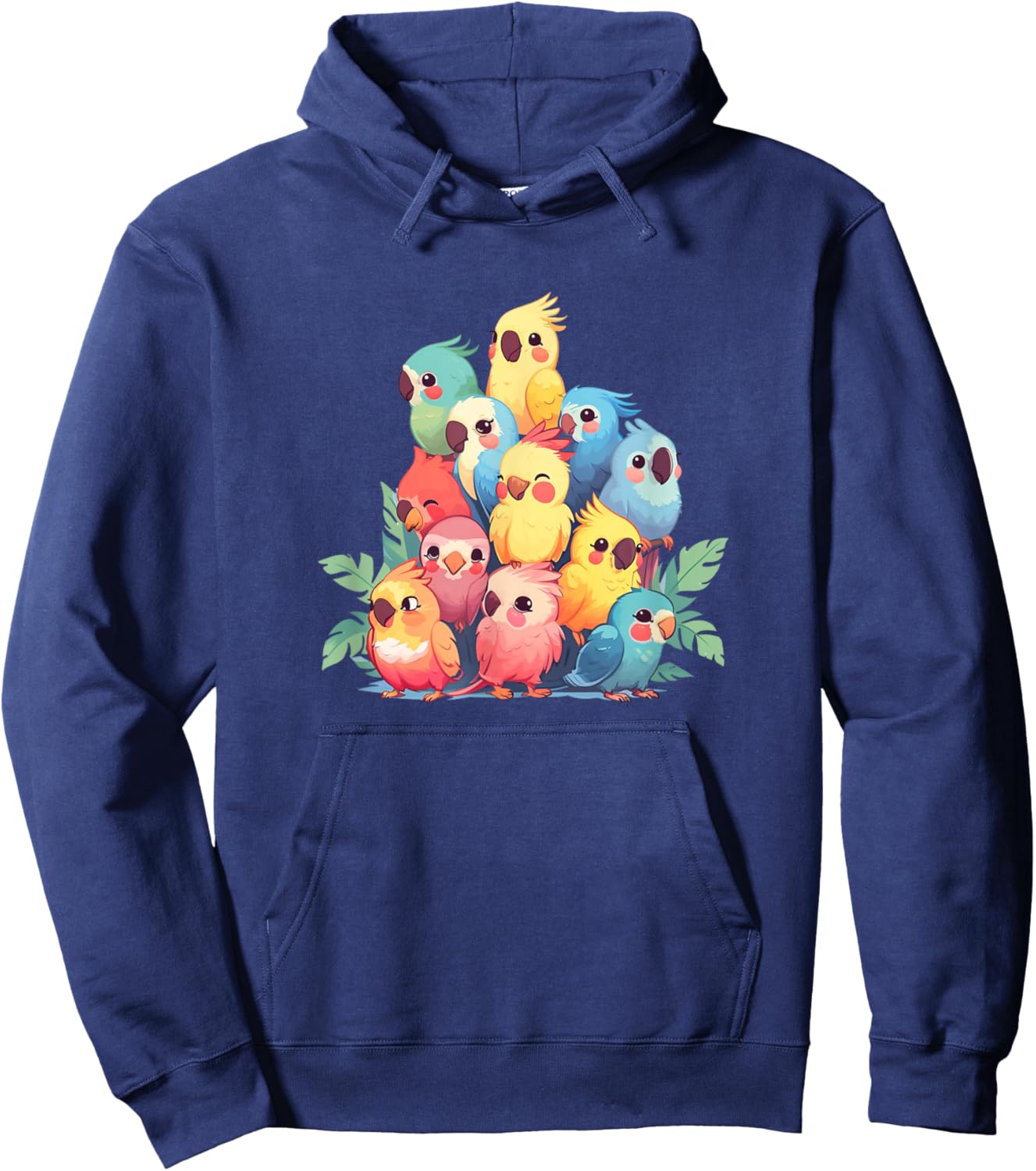 Cute Kawaii Pastel Cockatiel Bird Boys Girls Kids Hoodie - Hoodie | Navy