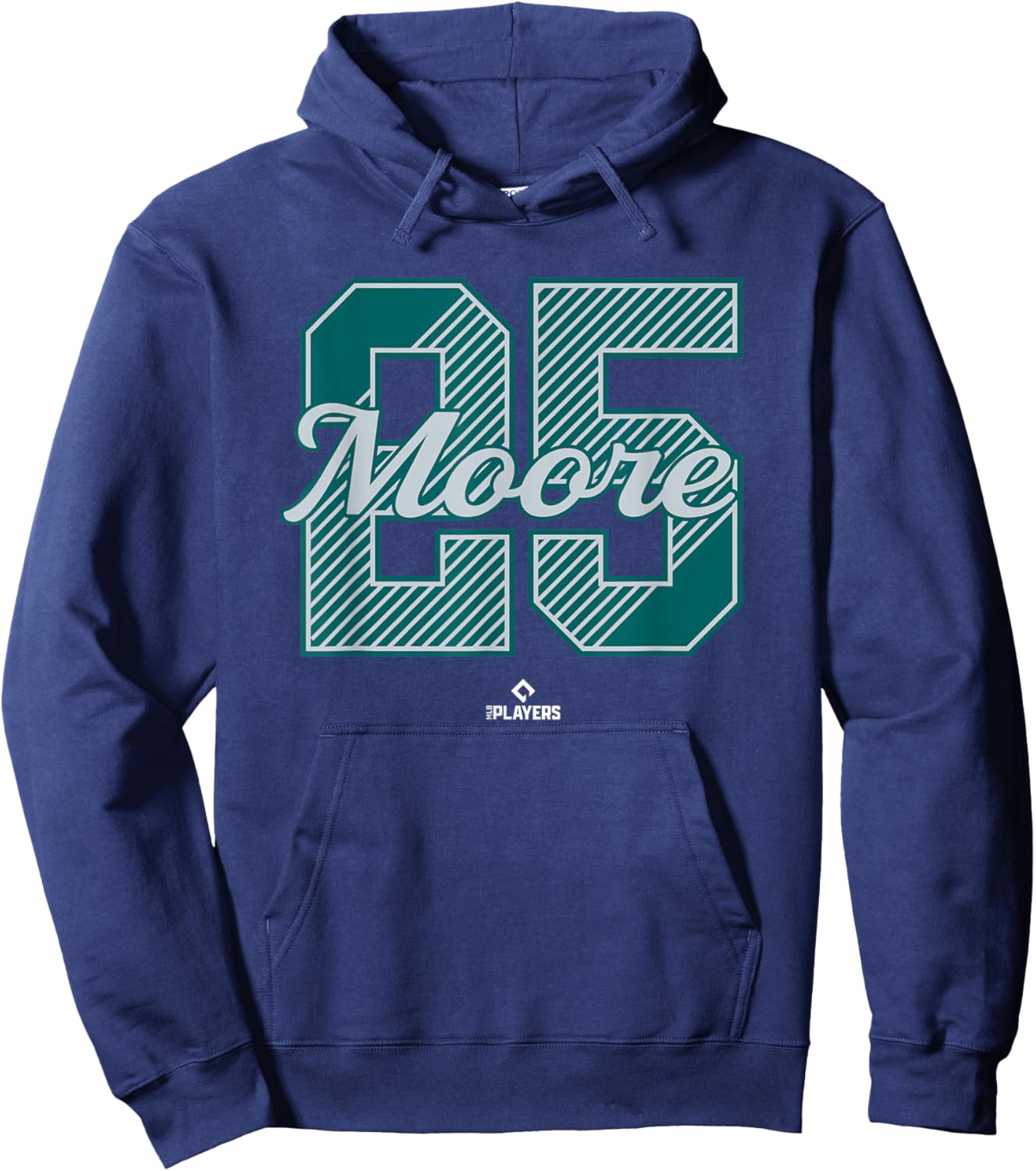 Dylan Moore 25 Seattle MLBPA Hoodie - Hoodie | Navy