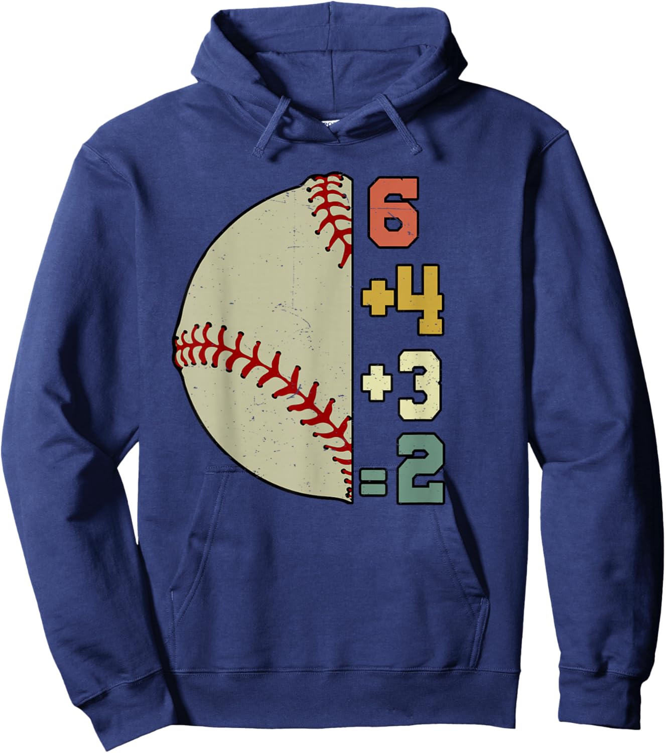 Funny 6+4+3=2 Baseball Pitcher Double Play Women Youth Boy Hoodie - Hoodie | Navy