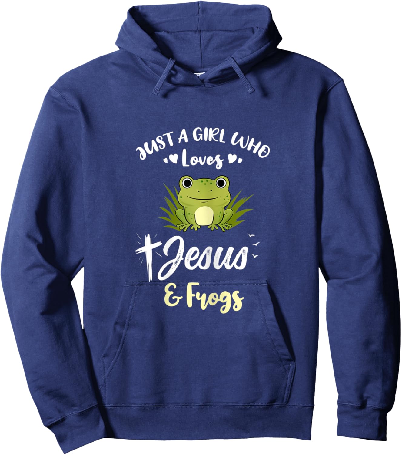 Just A Girl Who Loves Jesus And Frogs Hoodie - Hoodie | Navy