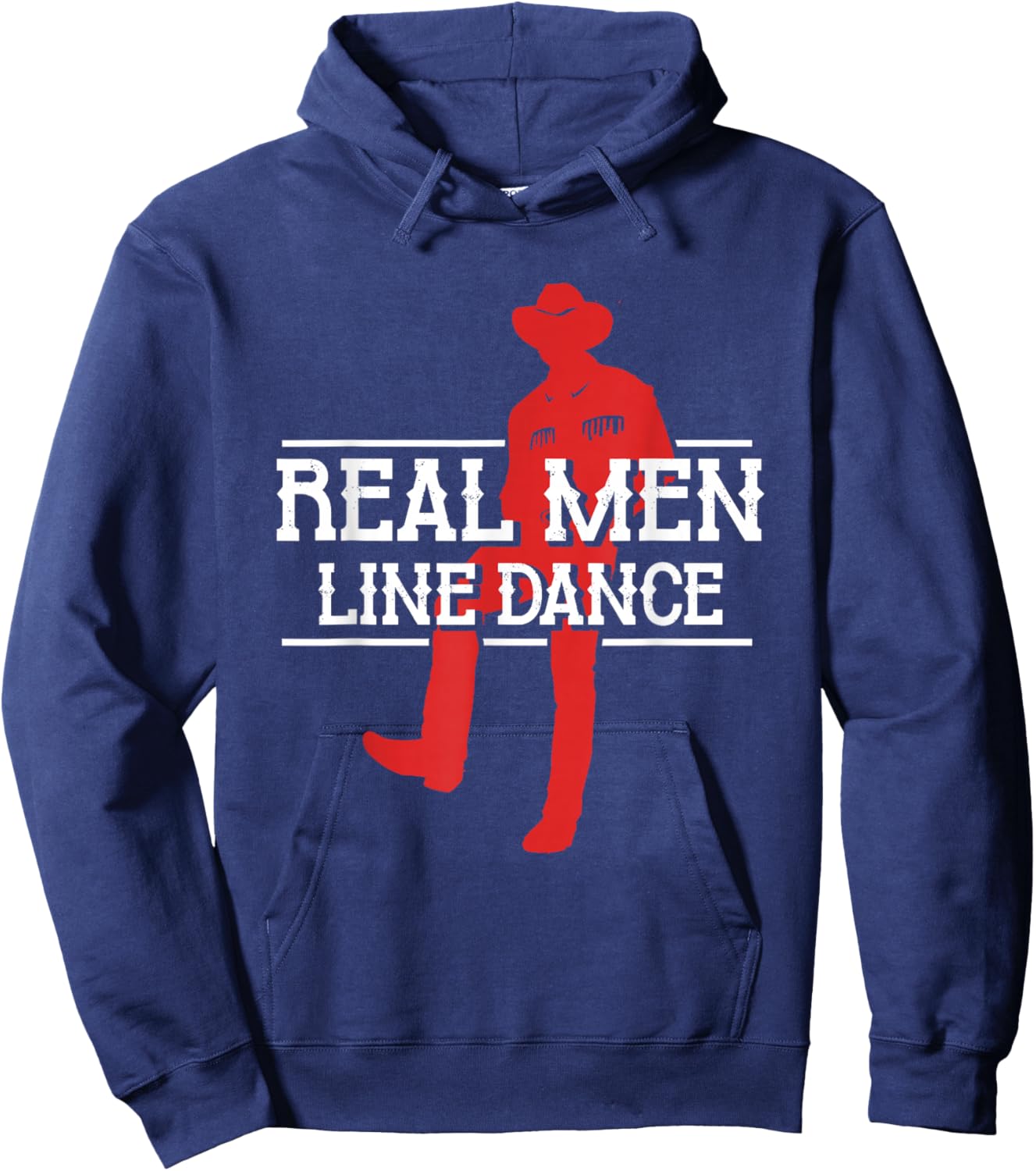 Real Men Line Dance | Western Country Dancing | Linedancer Hoodie - Hoodie | Navy