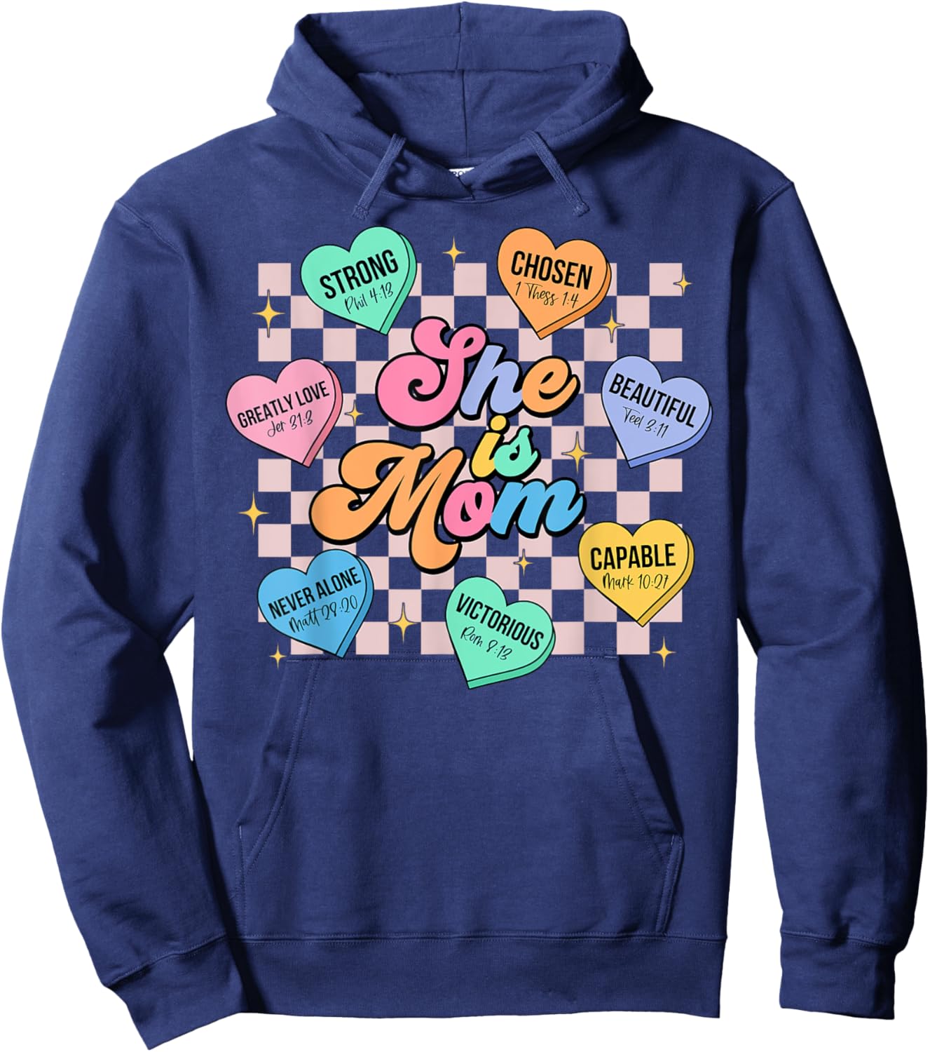 She Is Mom Christian Bible Verse Religious Mother's Day Hoodie - Hoodie | Navy