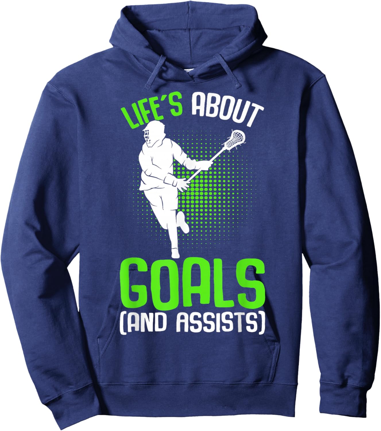Life´s About Goals Lacrosse Player Youth Men Boys Kids Hoodie - Hoodie | Navy