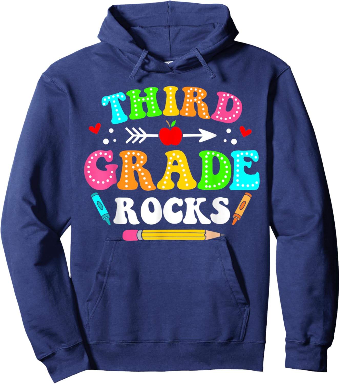 3rd Grade Rocks Third Grade Back To School Teacher Student Hoodie - Hoodie | Navy