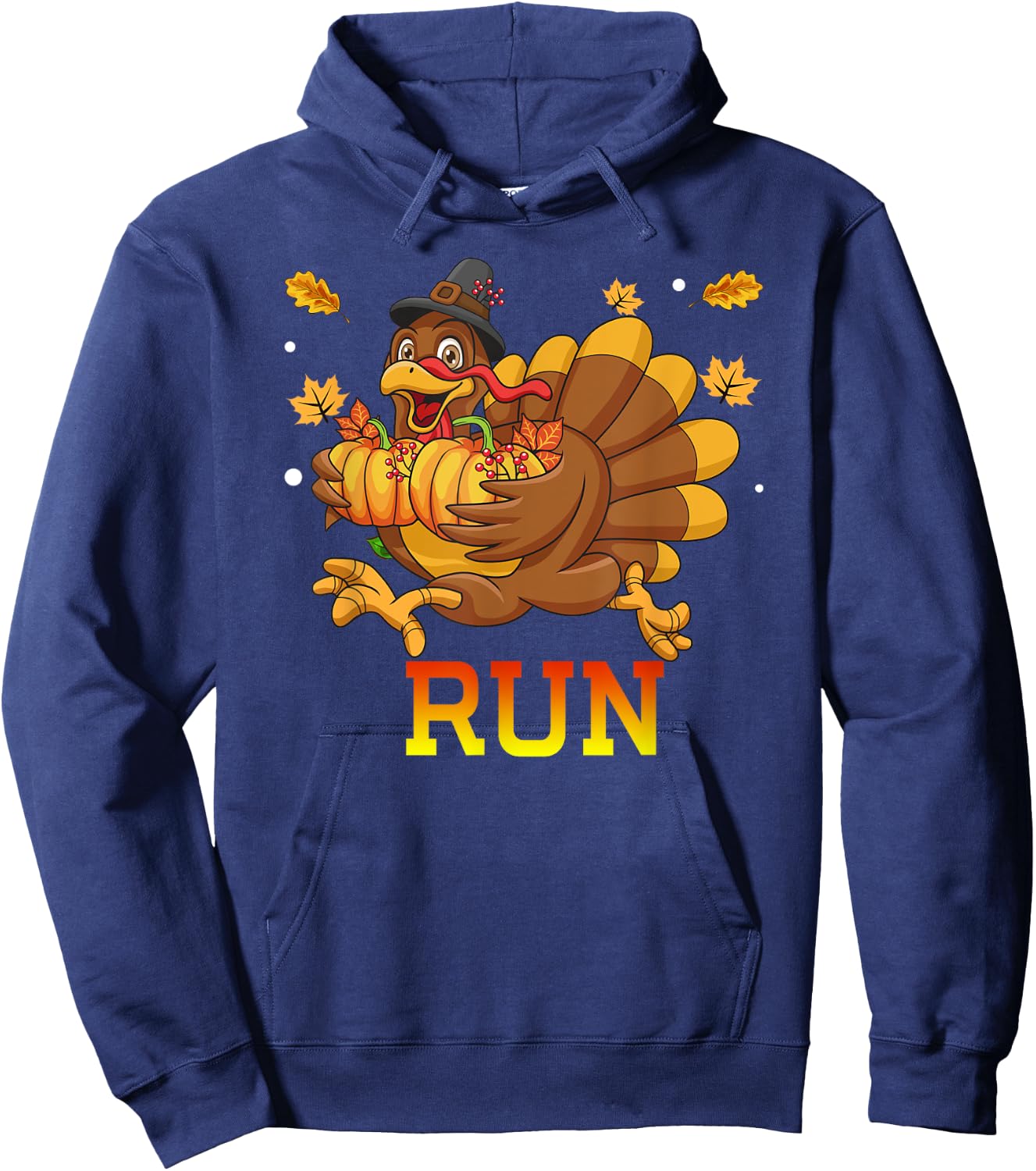 Turkey Run Costume Thanksgiving Running Turkey Trot Hoodie - Hoodie | Navy