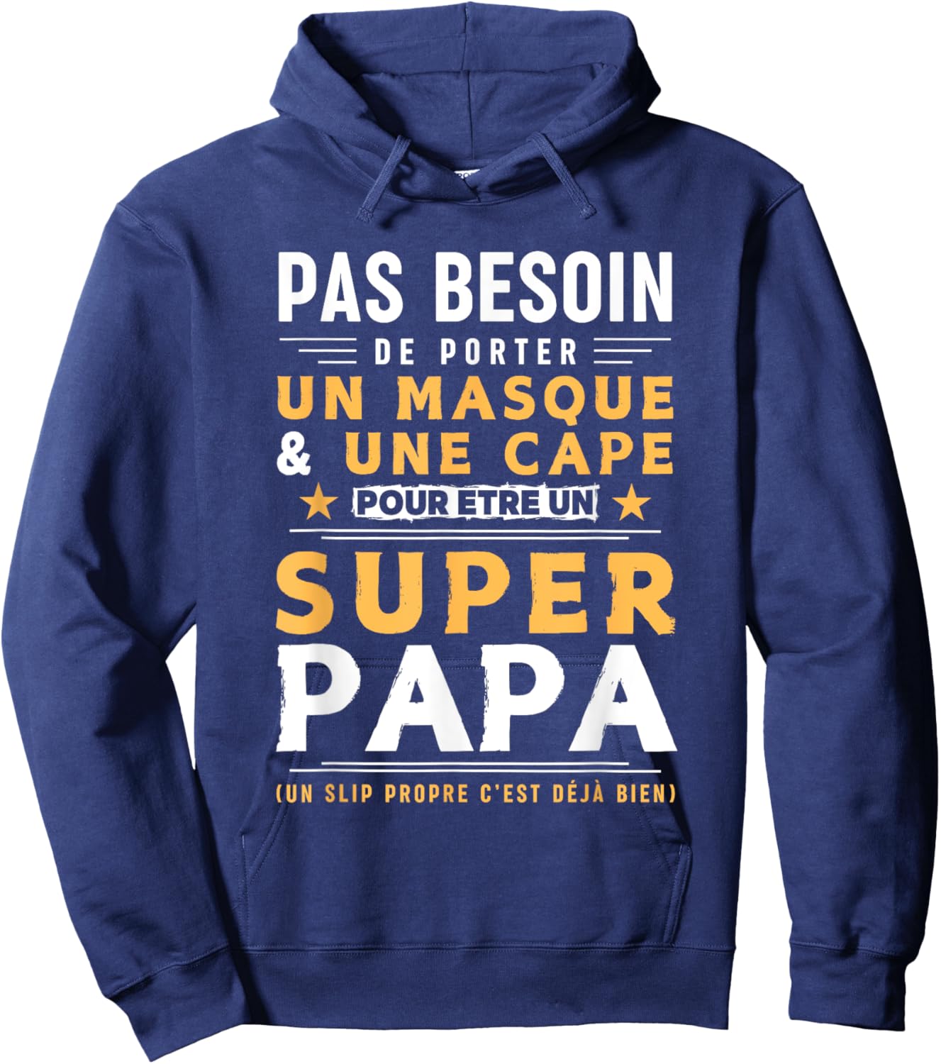 Man Humour PAPA - Clean Brief Super Papa , Black, S Hoodie - Hoodie | Navy