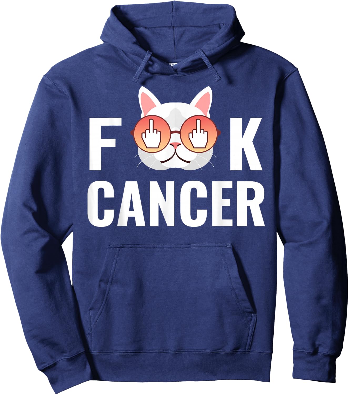 Fuck Cancer - Funny Gift Hoodie - Hoodie | Navy
