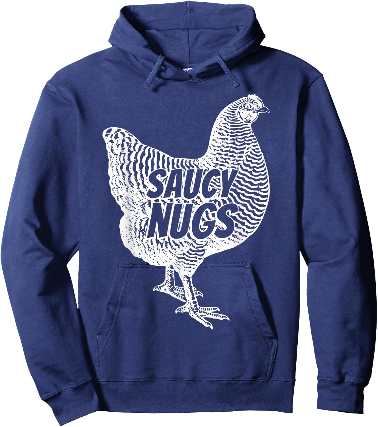 Funny Saucy Nugs Chicken Boneless Wings Hoodie - Hoodie | Navy