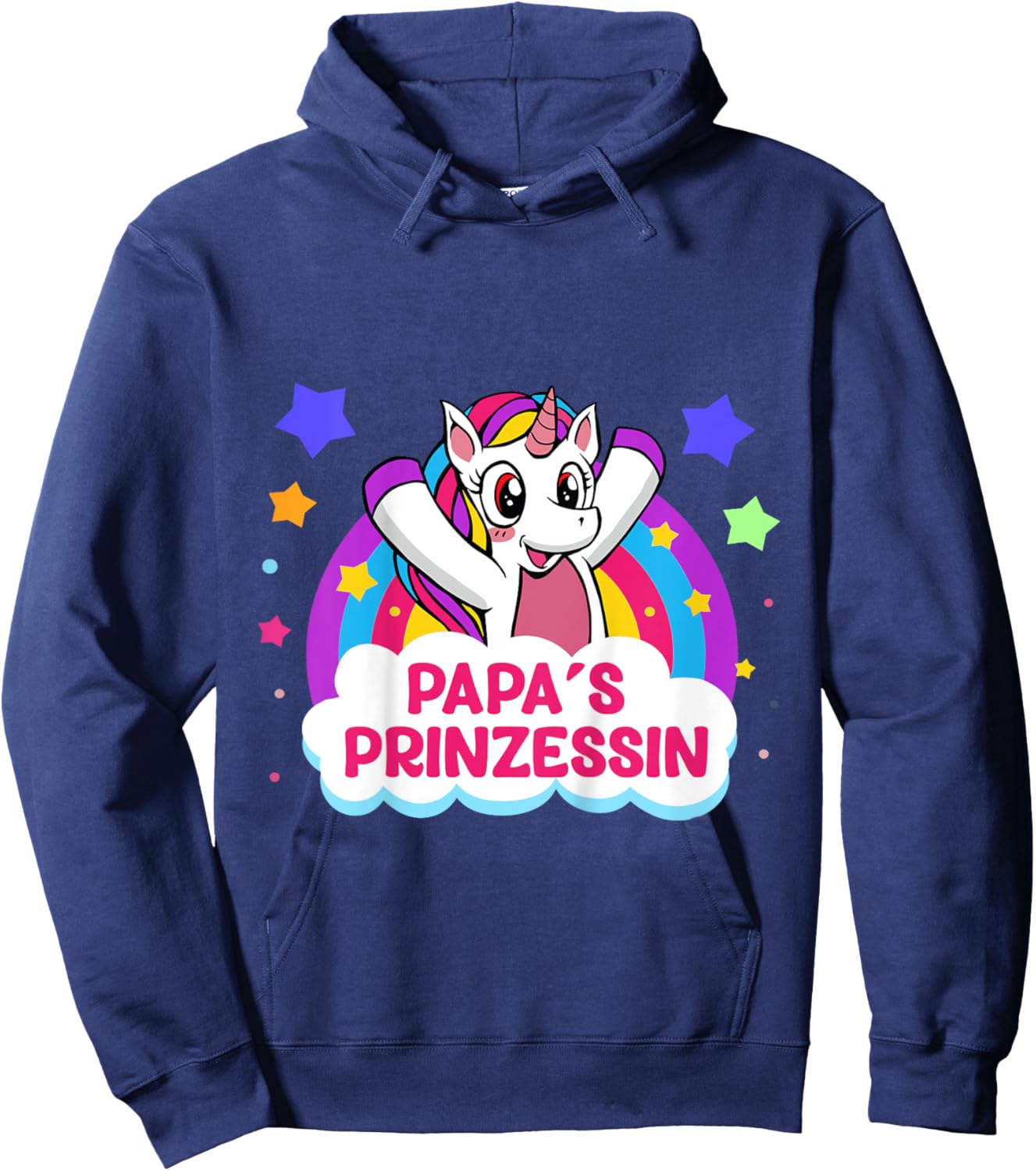 Mädchen Vater Papa Tochter Einhorn Papa Prinzessin Vatertag Hoodie - Hoodie | Navy
