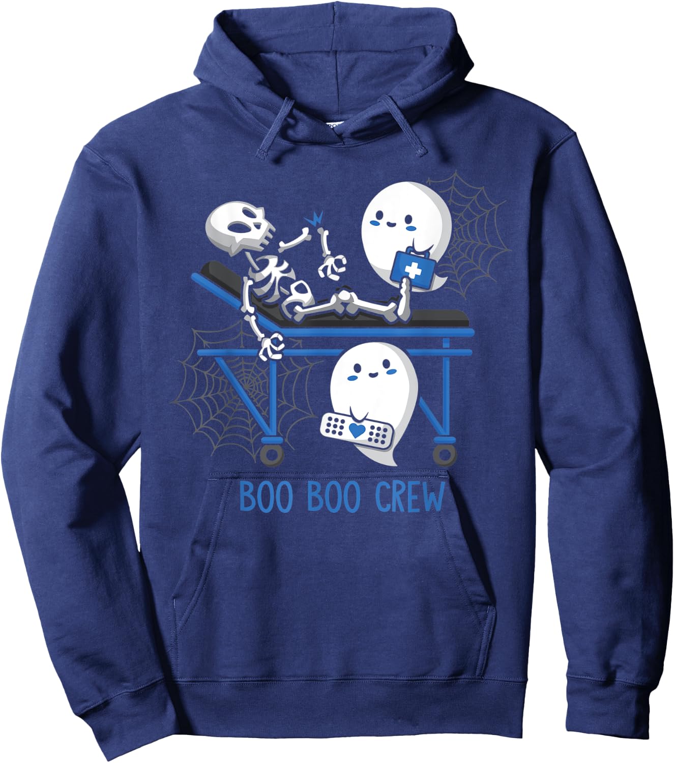 Boo Boo Crew Ghost Doctor Paramedic EMT Nurse Halloween Hoodie - Hoodie | Navy