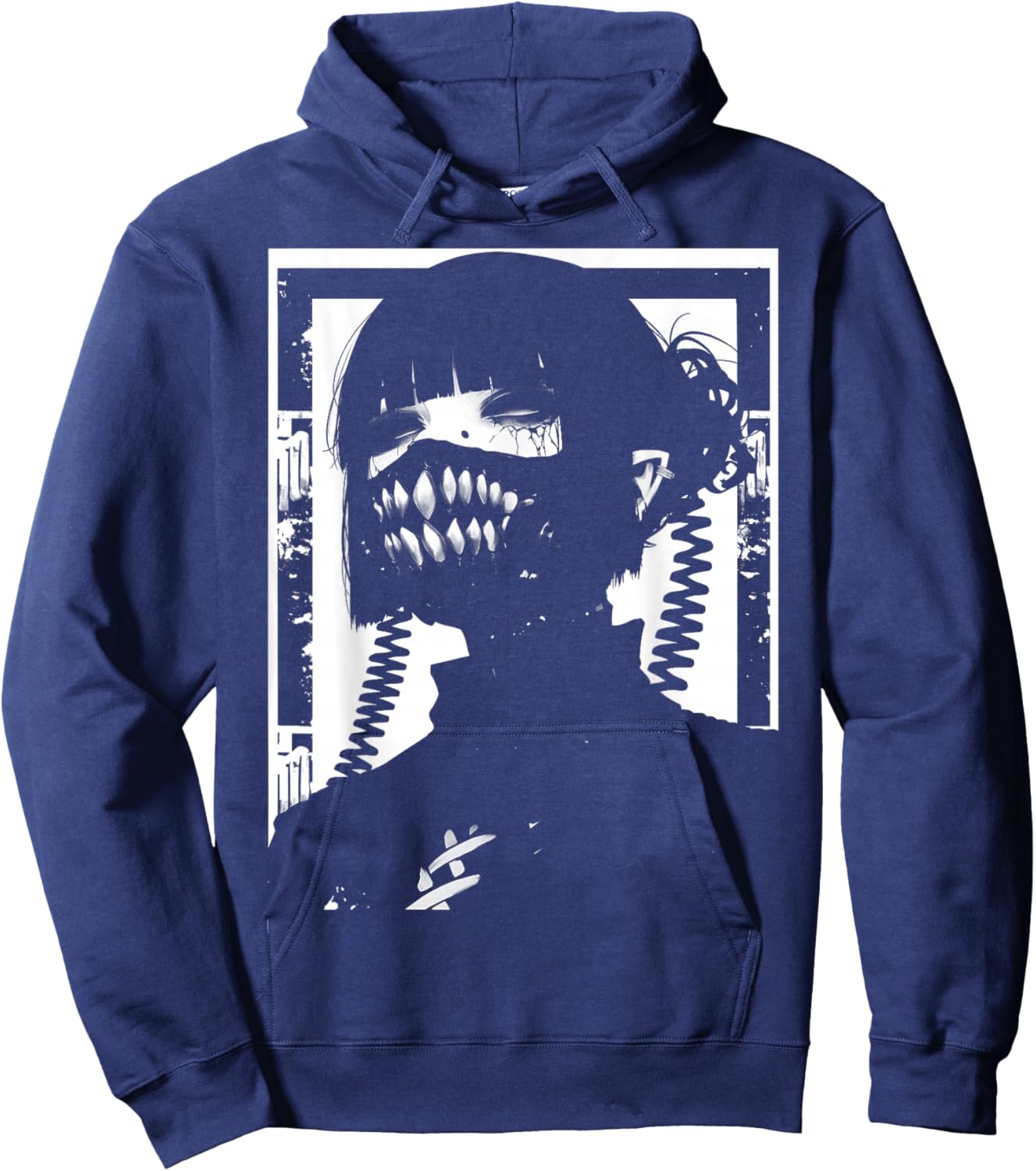 Horror Techwear Ghoul Girl Cybergoth Gothic Anime Manga Hoodie - Hoodie | Navy