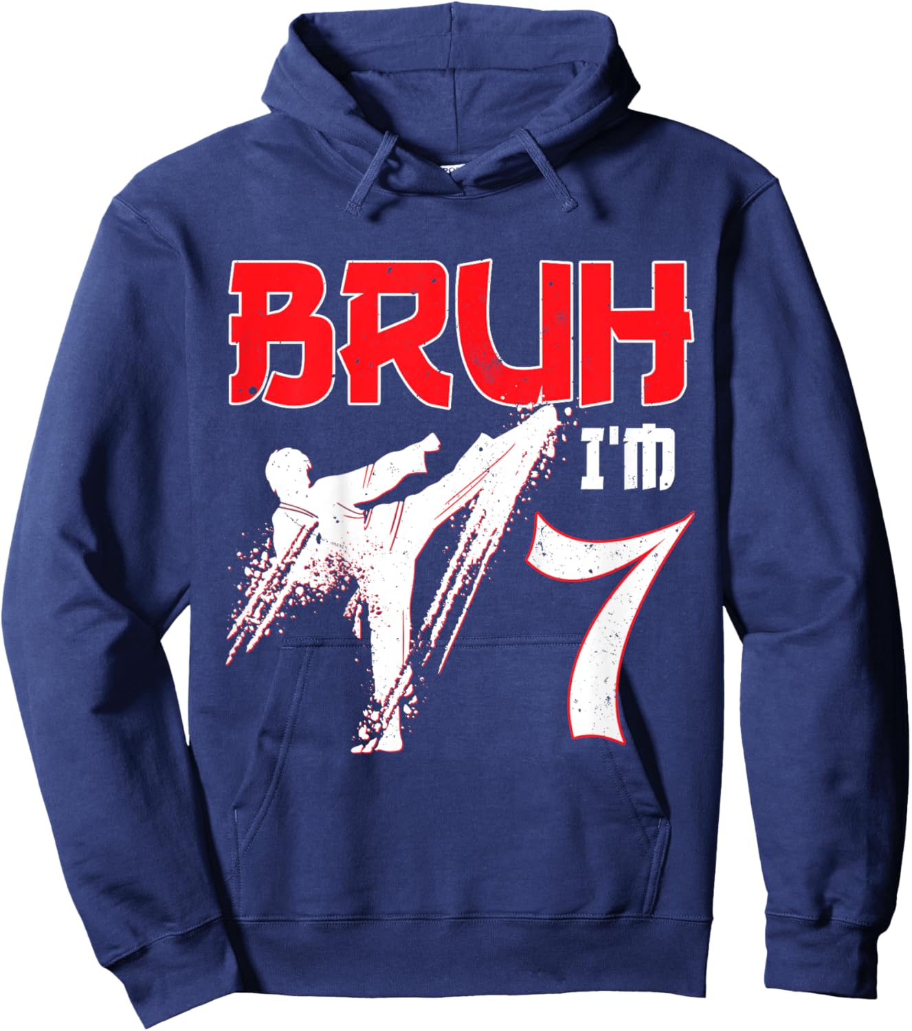 Kids Karate Taekwondo 7 Years Old Birthday Martial Arts For Boys Hoodie - Hoodie | Navy