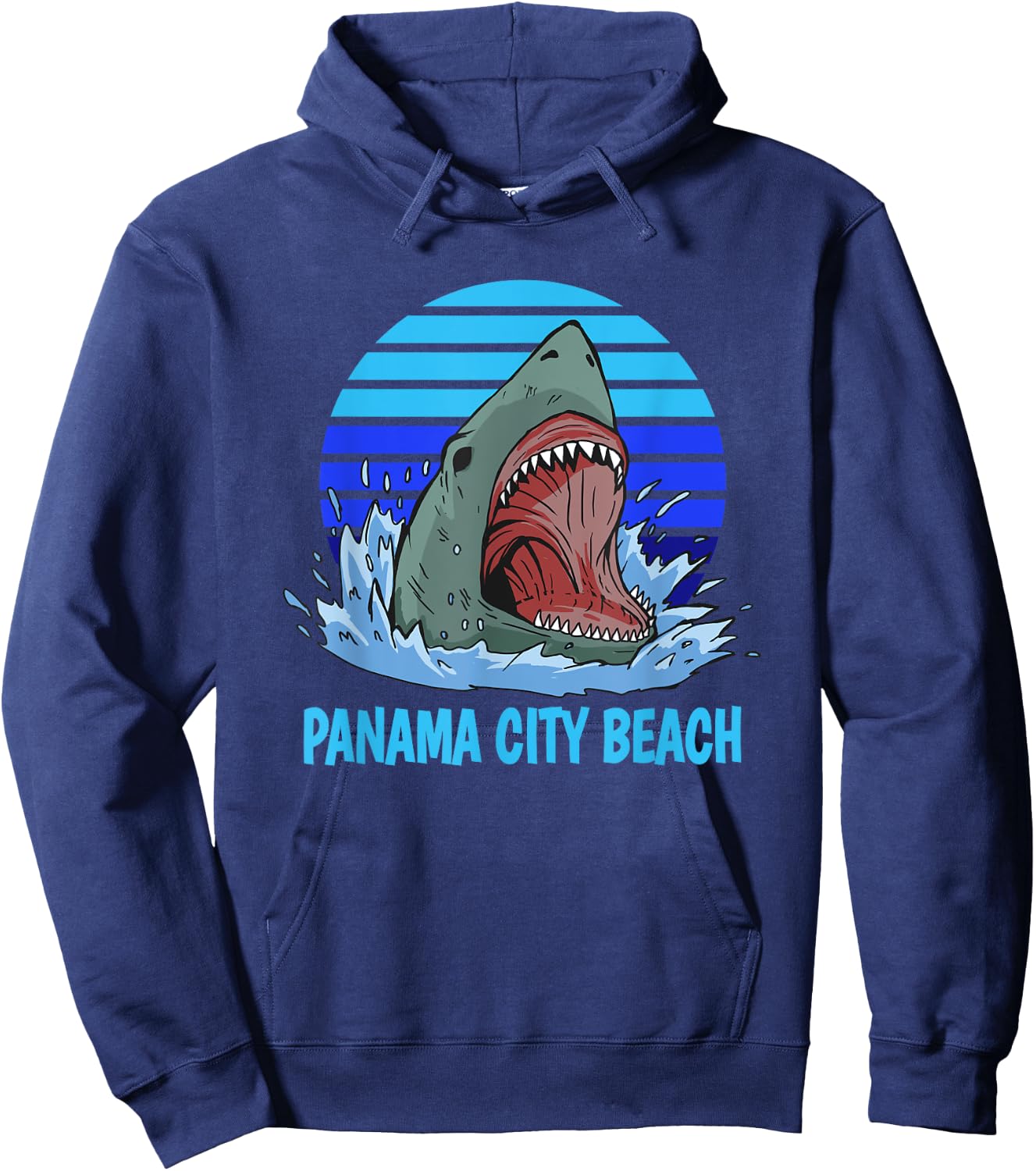 Panama City Beach Vacation Shark Theme Men Women Girls Kids Hoodie - Hoodie | Navy