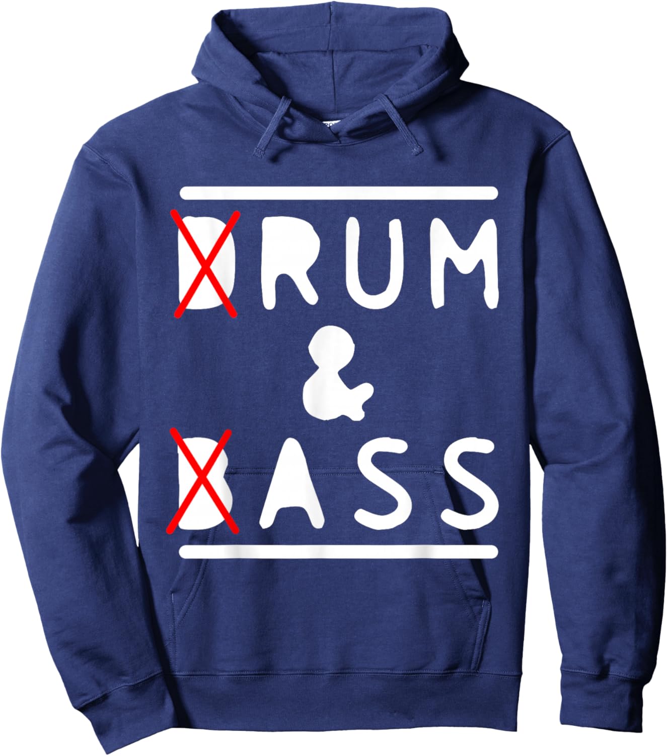 Drum & Bass and Rum & Ass Funny Drummer Bass Guitarist Music Hoodie - Hoodie | Navy