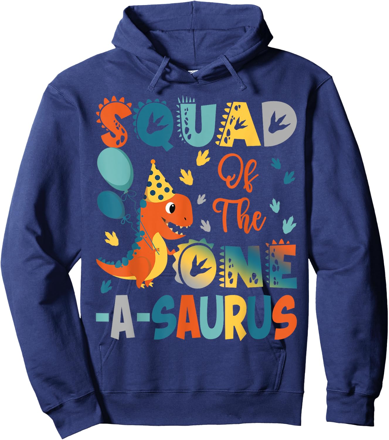 Squad Of The One-A-Saurus 2Nd Birthday Dinosaur Party Hoodie - Hoodie | Navy