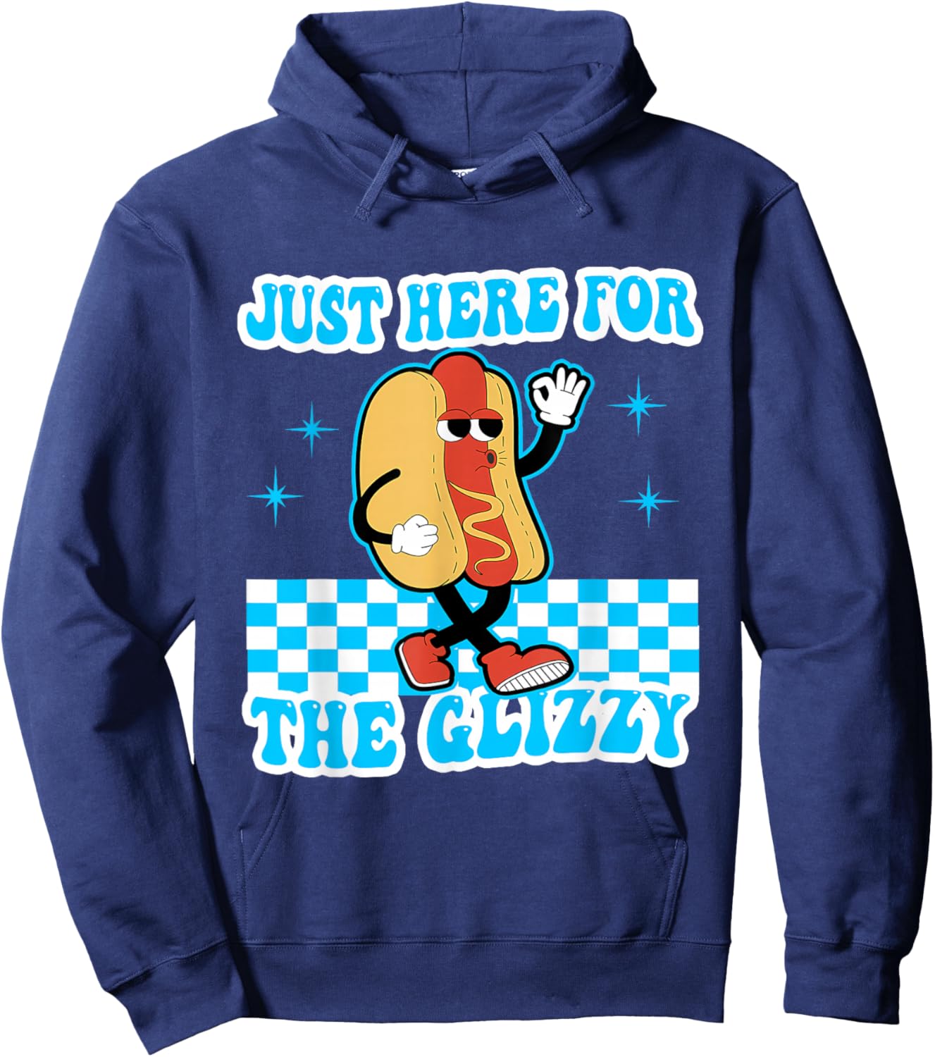 Retro Just Here For The Glizzy Shirt Kids Men Women Funny Hoodie - Hoodie | Navy