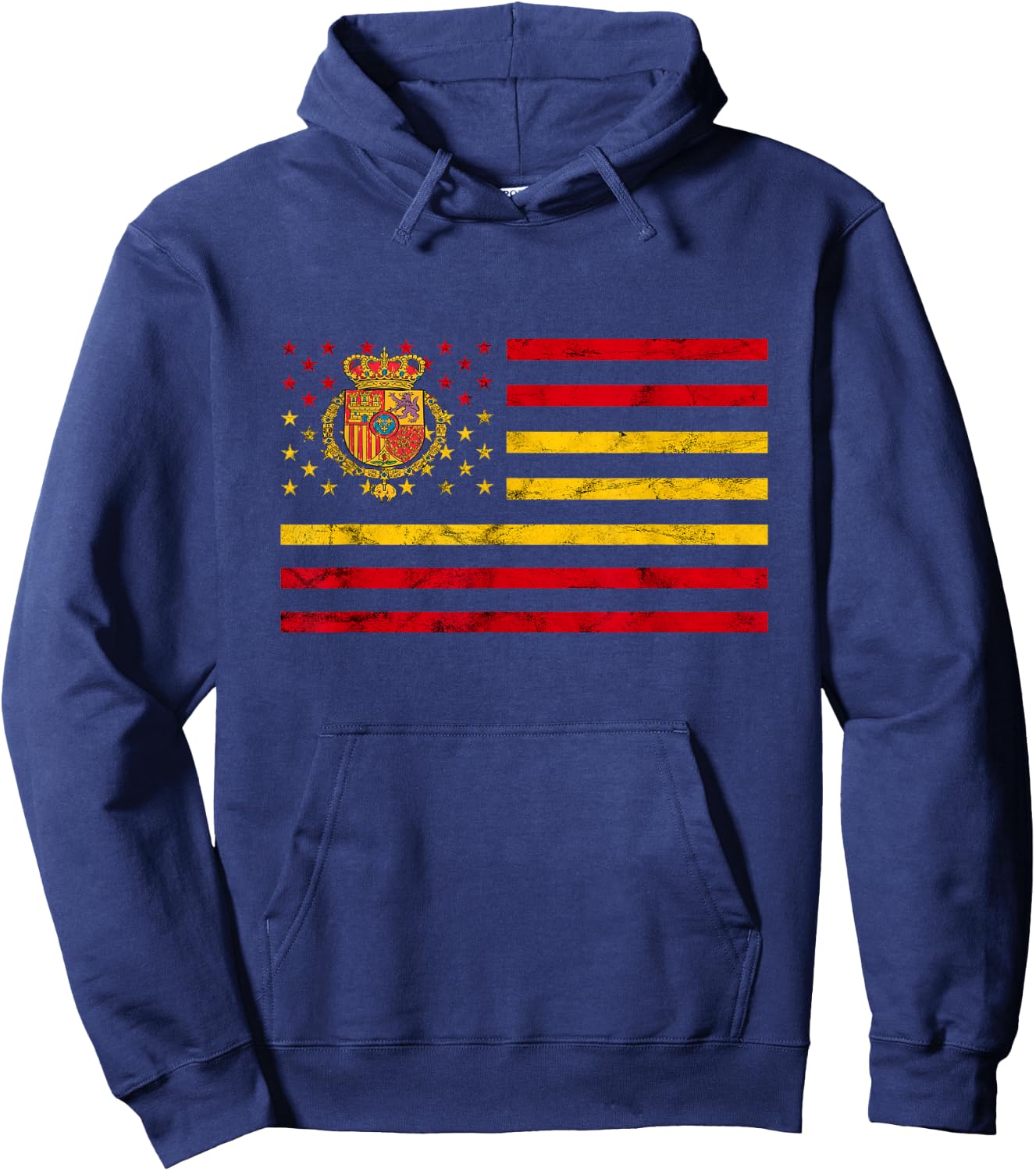 Spain American Flag Spanish Flag Espana Crown Spanish Roots Hoodie - Hoodie | Navy