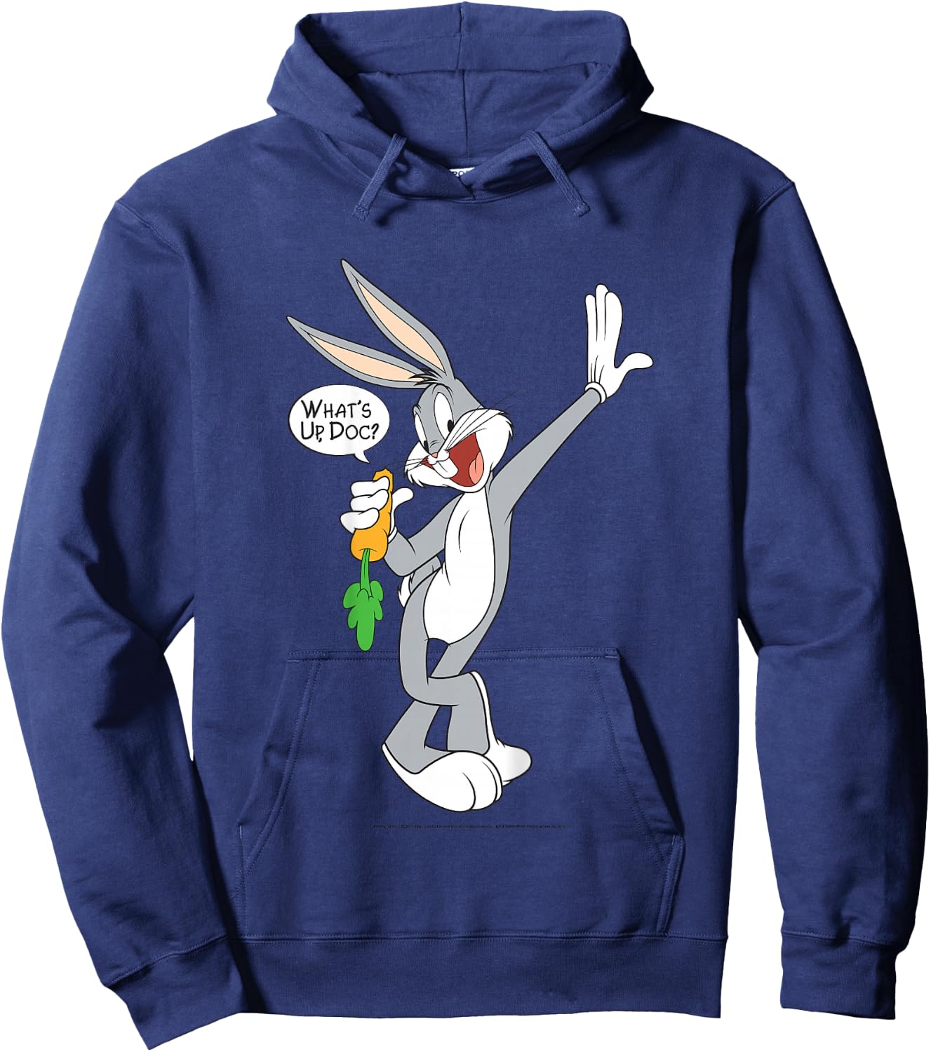 Kids Looney Tunes Bugs Bunny What's Up Doc Portrait Hoodie - Hoodie | Navy