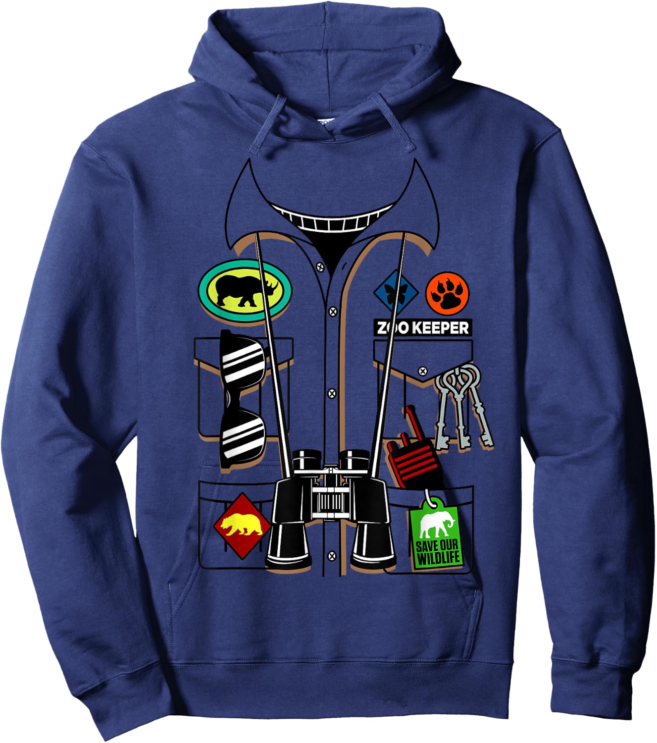 Zoo Keeper Halloween Costume DIY Jungle Safari Explorer Gift Hoodie - Hoodie | Navy