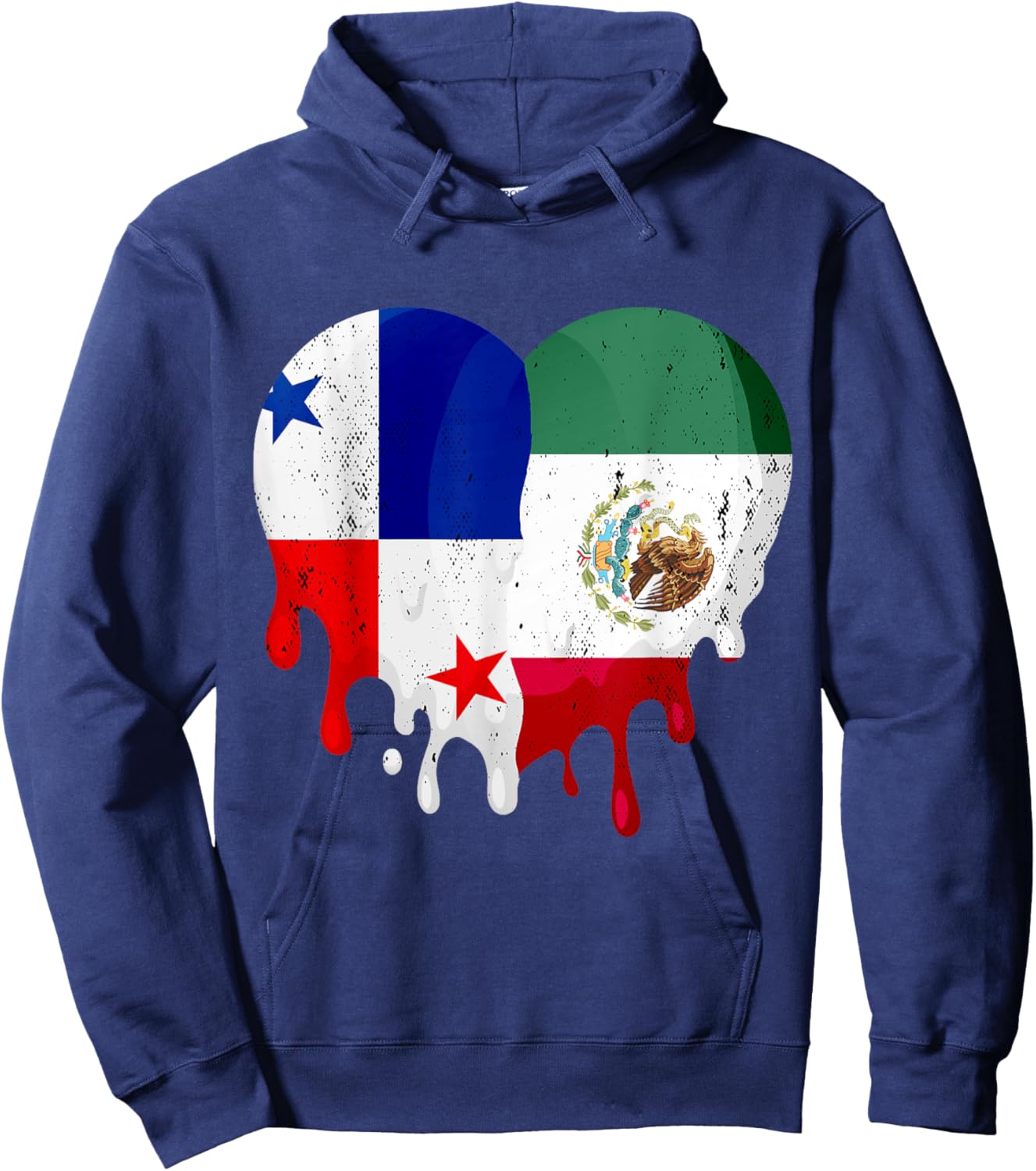 Panama Mexico Flag Heart Citizen Grown Patriot Country Hoodie - Hoodie | Navy