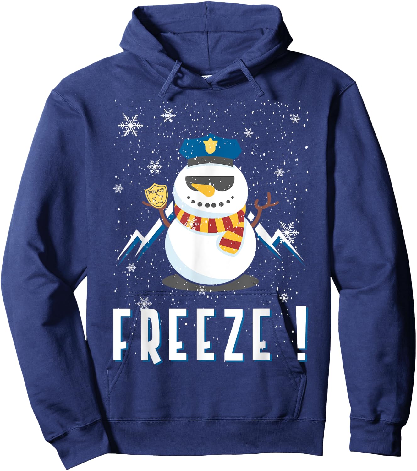 Police Cop Snowman Freeze Police Officer Police Christmas Hoodie - Hoodie | Navy